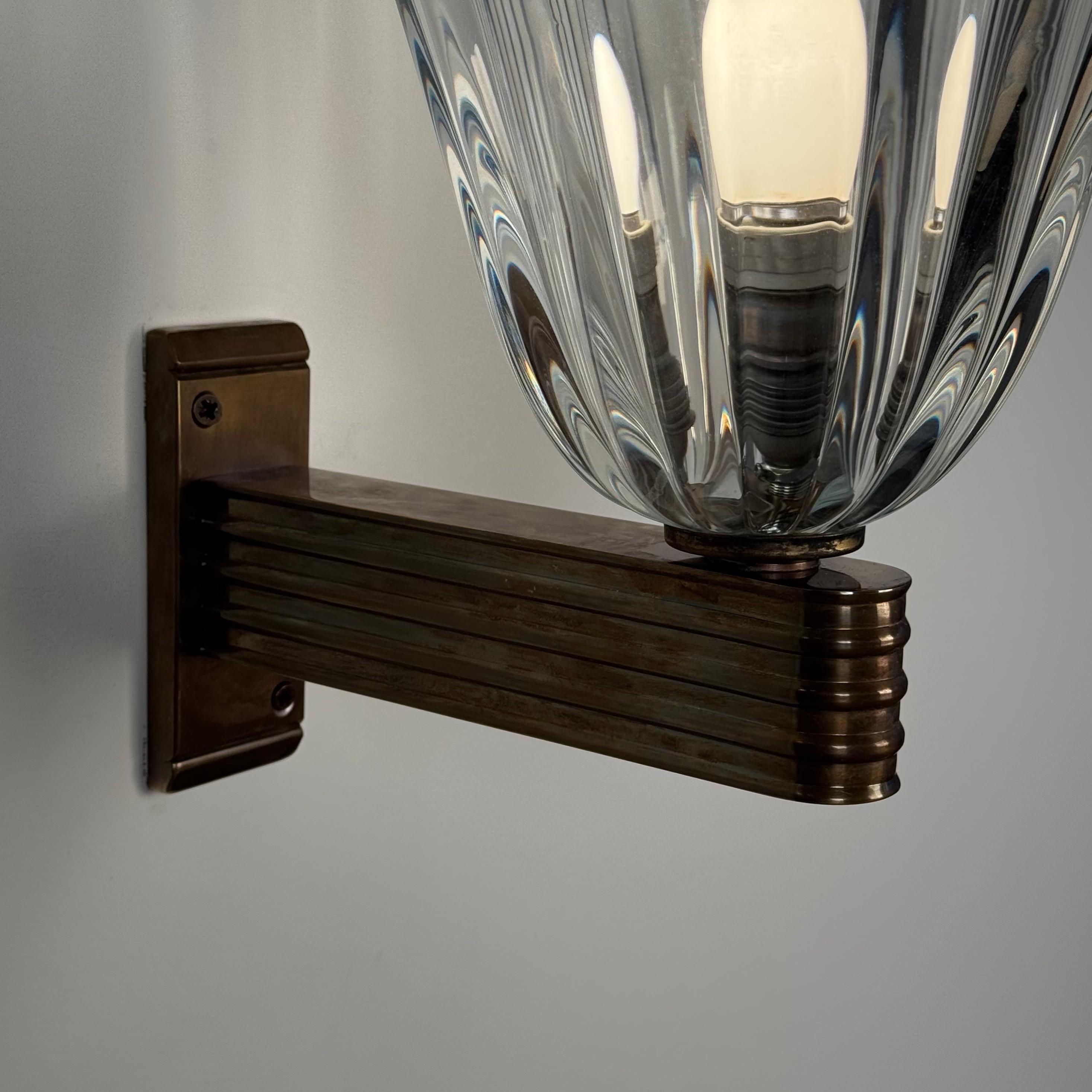 Coppia di grandi lampade da parete di Ercole Barovier per Barovier&Toso, anni '40 in vendita 3