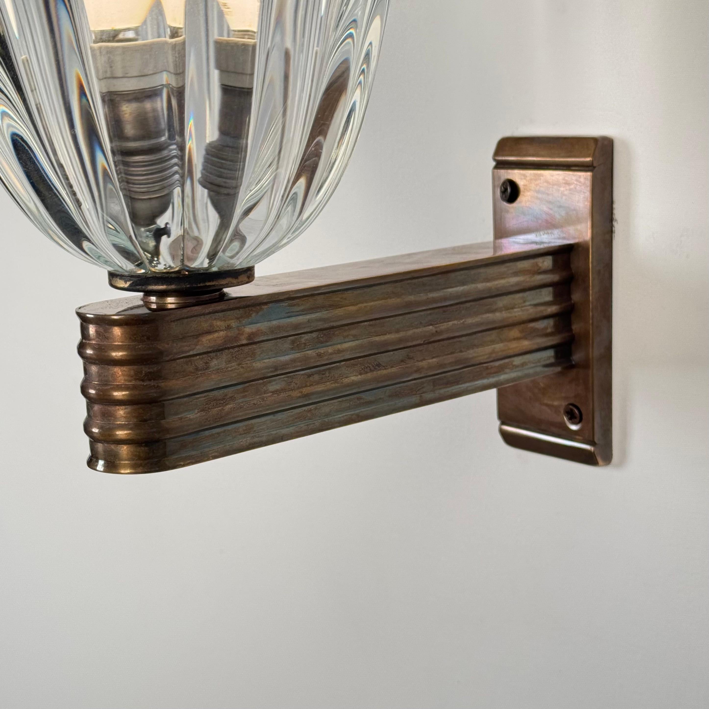 Coppia di grandi lampade da parete di Ercole Barovier per Barovier&Toso, anni '40 in vendita 5