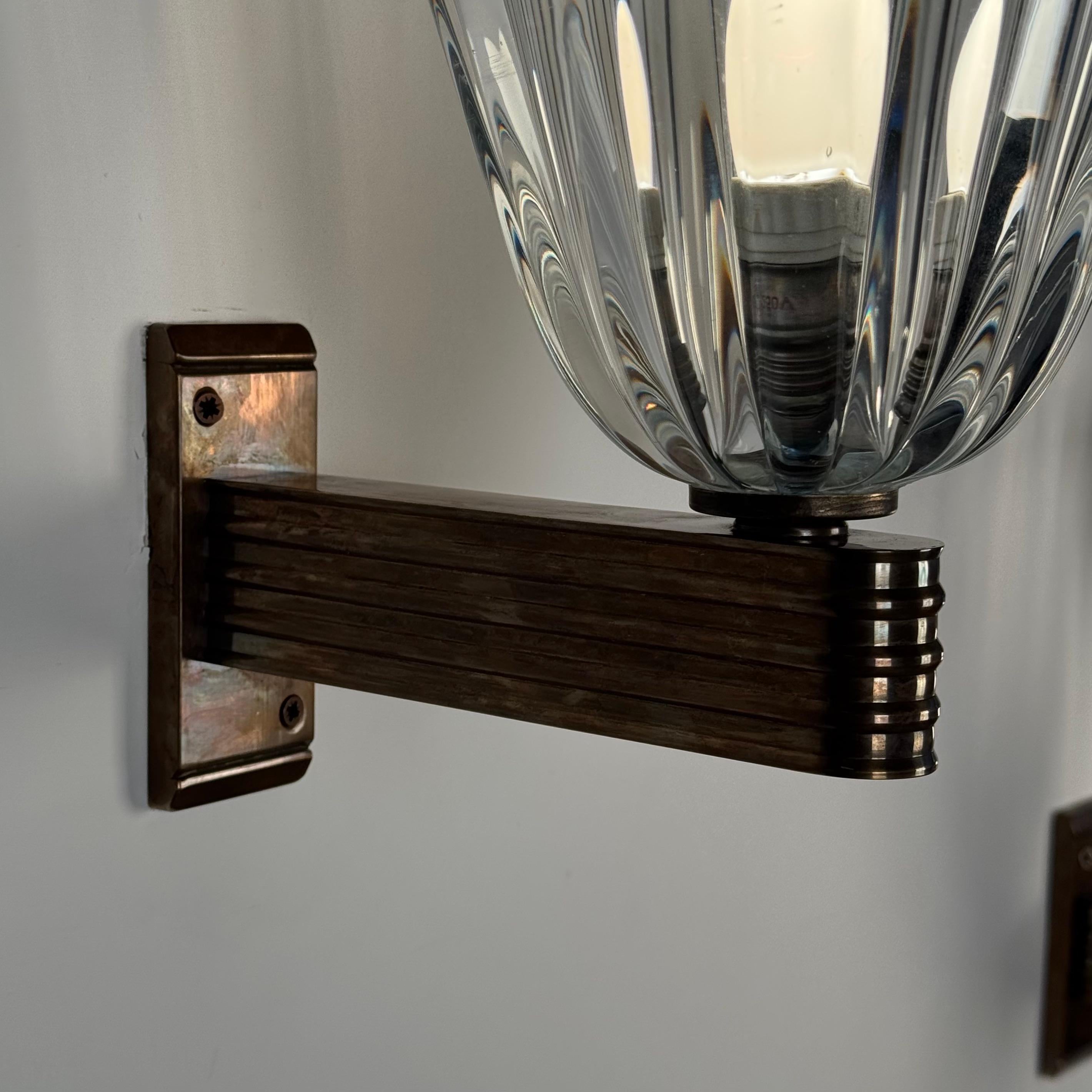 Coppia di grandi lampade da parete di Ercole Barovier per Barovier&Toso, anni '40 in vendita 1