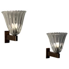 Pair of Large Wall Sconces by Ercole Barovier for Barovier 
Toso, 1940s
