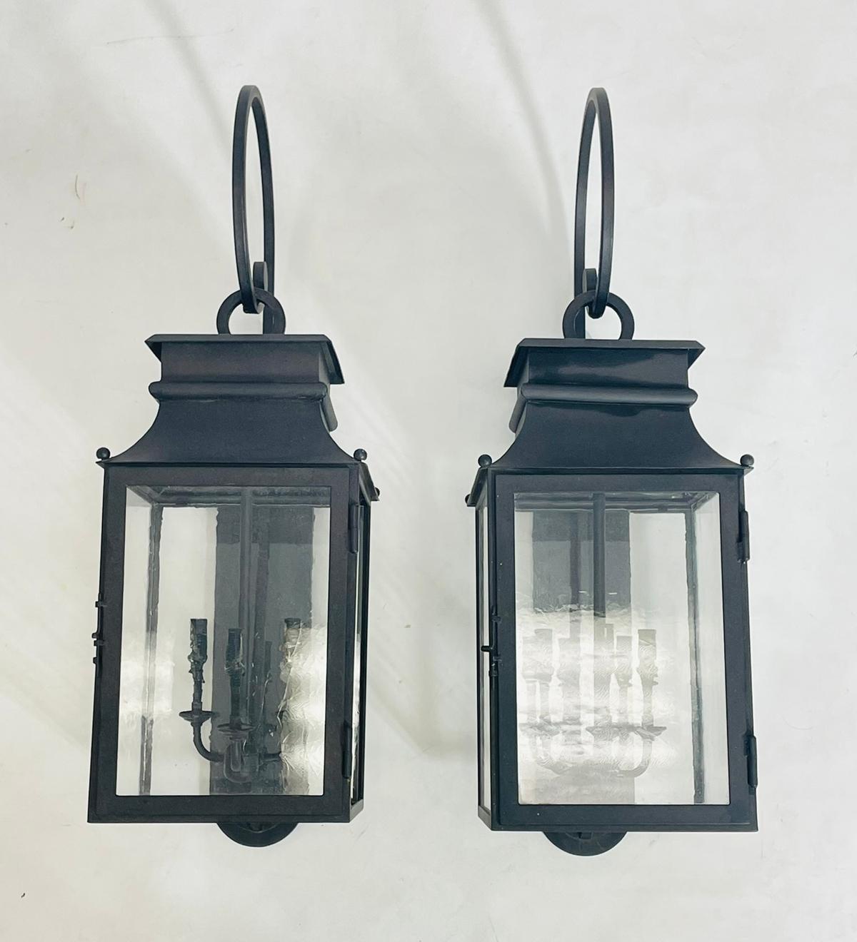 Modern Pair of Large Wall Sconces by Paul Ferrante 