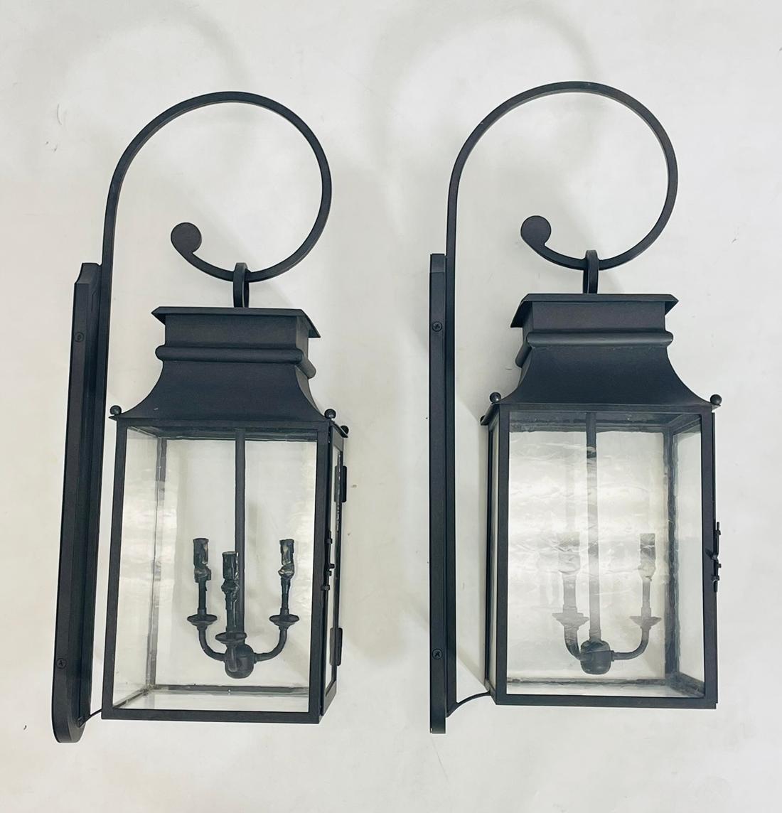 American Pair of Large Wall Sconces by Paul Ferrante 