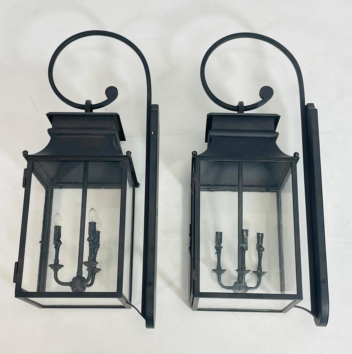 Anodized Pair of Large Wall Sconces by Paul Ferrante 