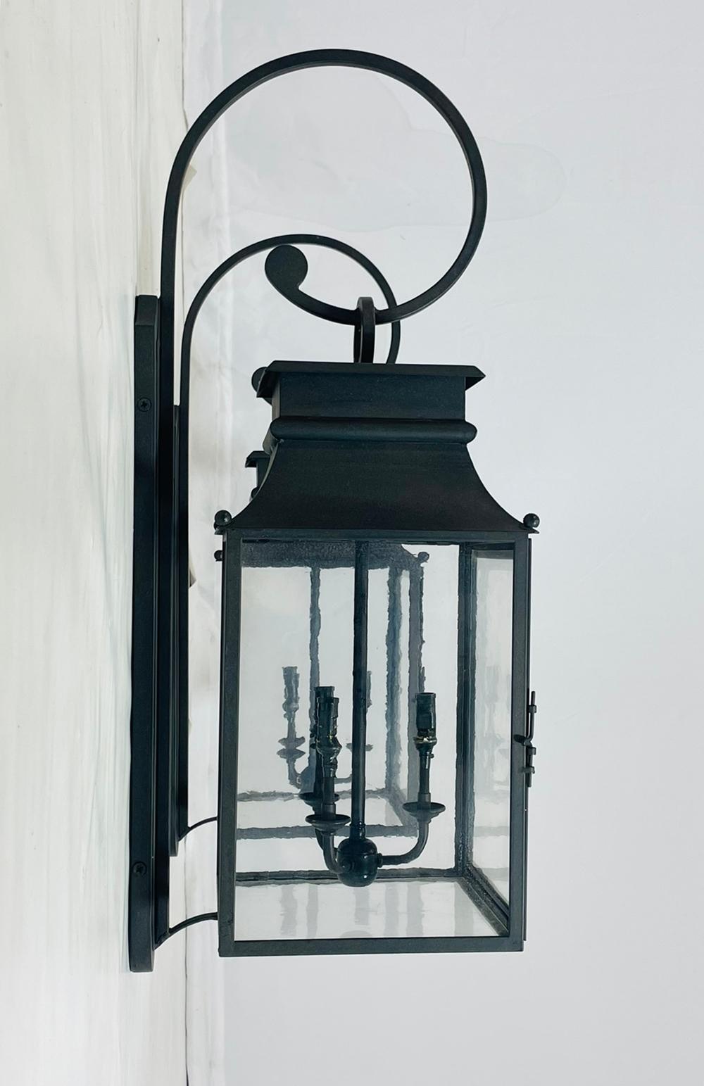 Steel Pair of Large Wall Sconces by Paul Ferrante 
