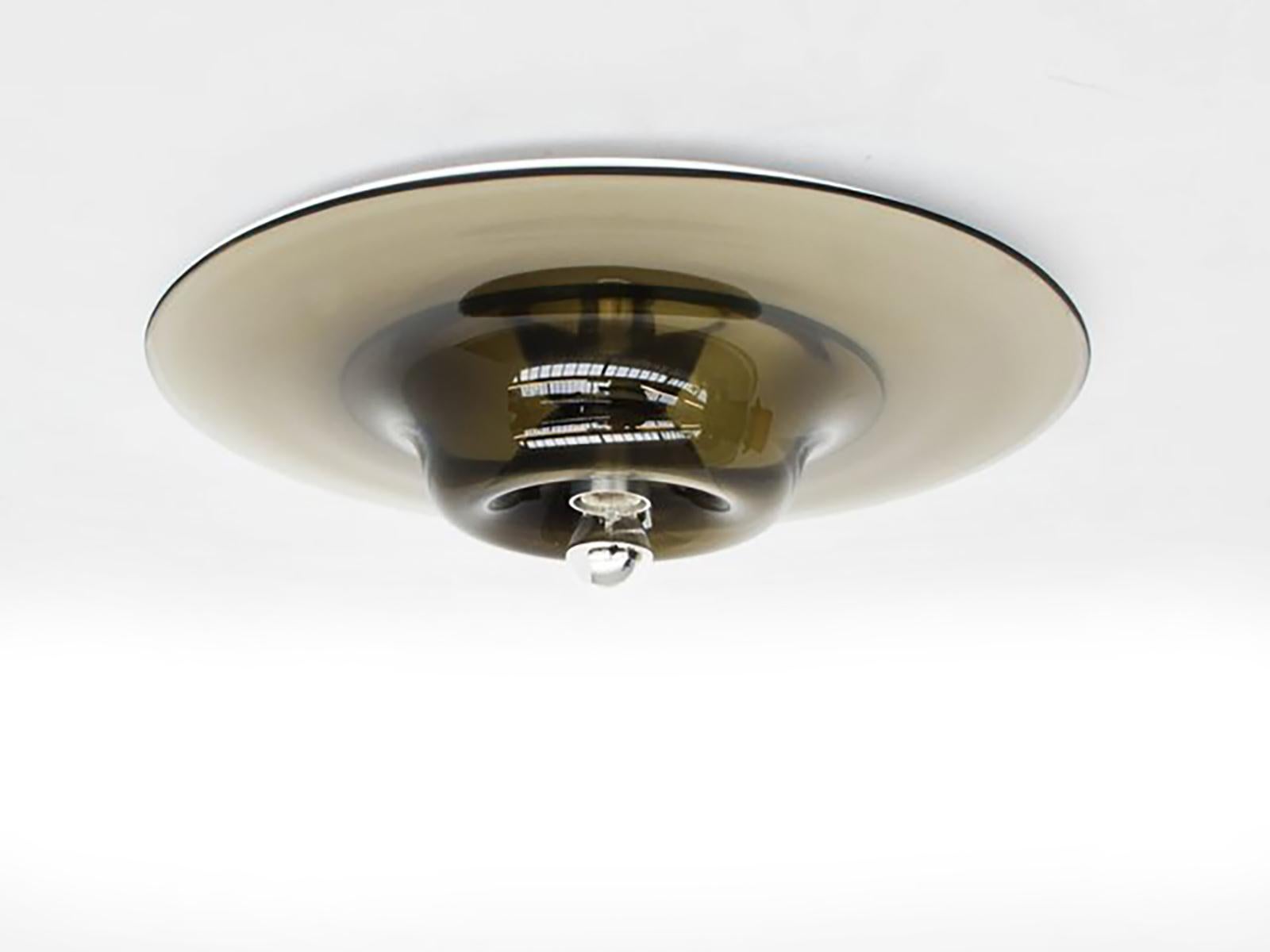 Mid-Century Modern Pair of large wall sconces by Pierre Cadin in glass for Venini