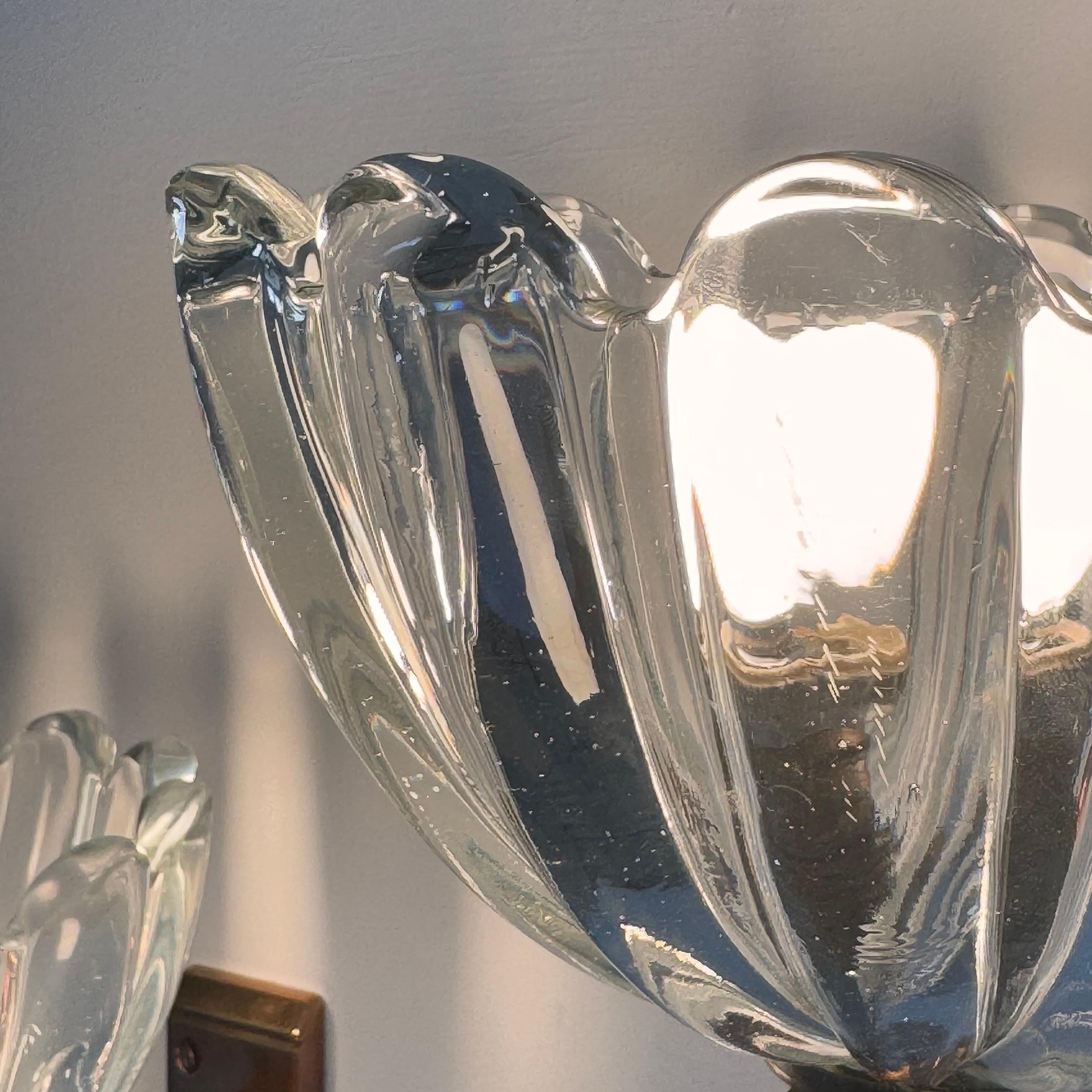 Coppia di grandi lampade da parete di Seguso Vetri d'Arte, attribuite ad Archimede Seguso in vendita 9