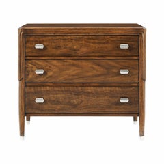 Pair of Large Walnut Art Deco Nightstands