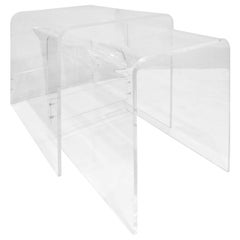 Pair of Large Waterfall Nesting Tables in Lucite 1970s