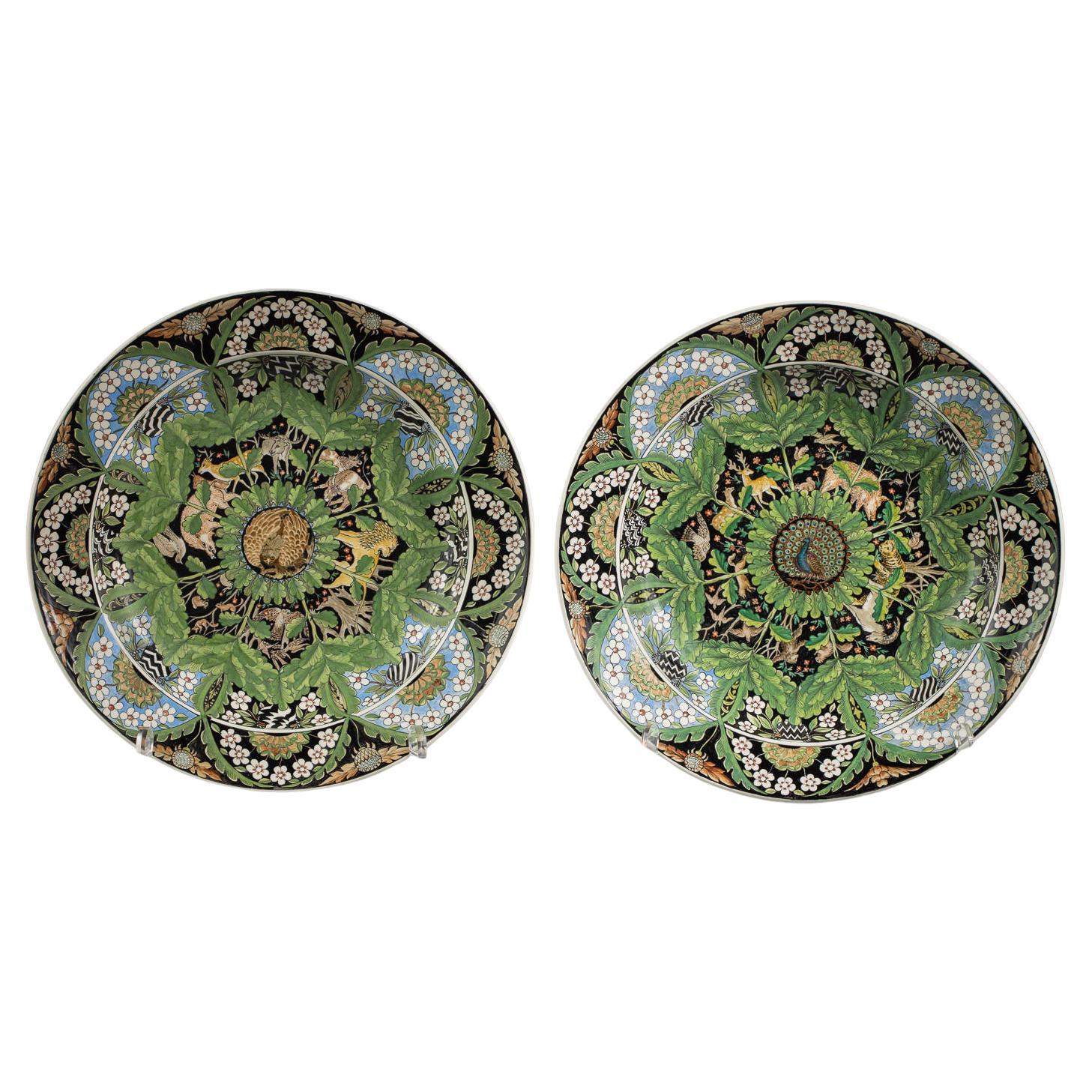 Pair of Large Wedgwood Chargers by Alfred Powell, circa 1905 For Sale