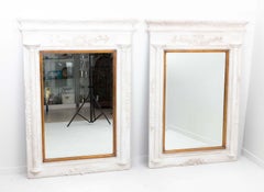 Pair of Large White and Gold Architectural Mirrors