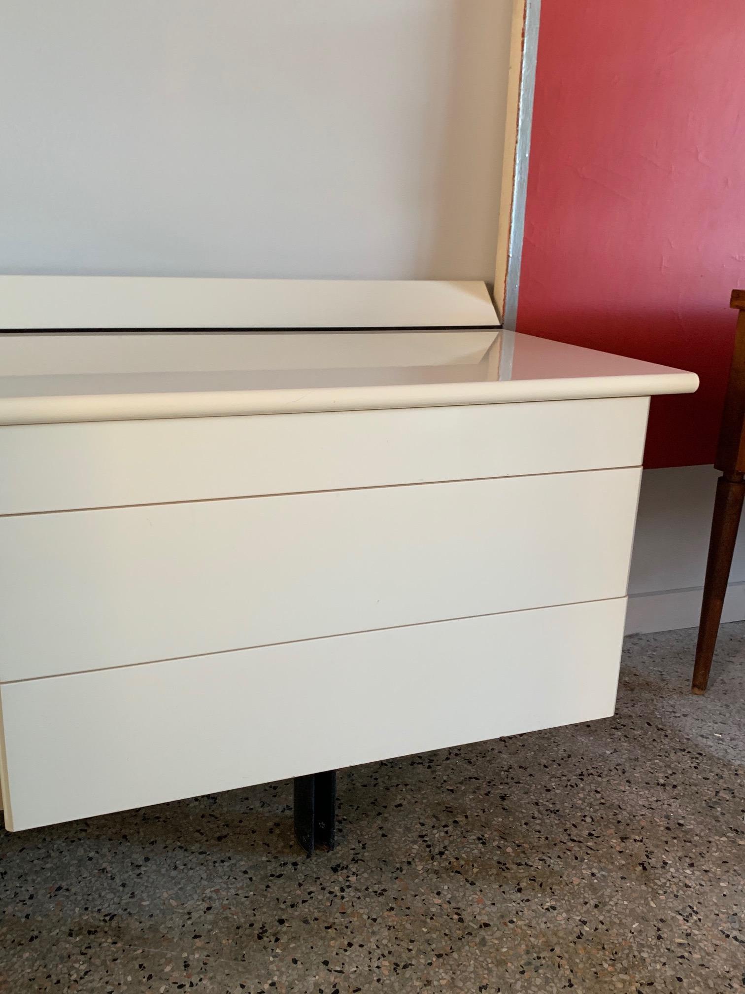 Late 20th Century Pair of Large White Lacquer Chests