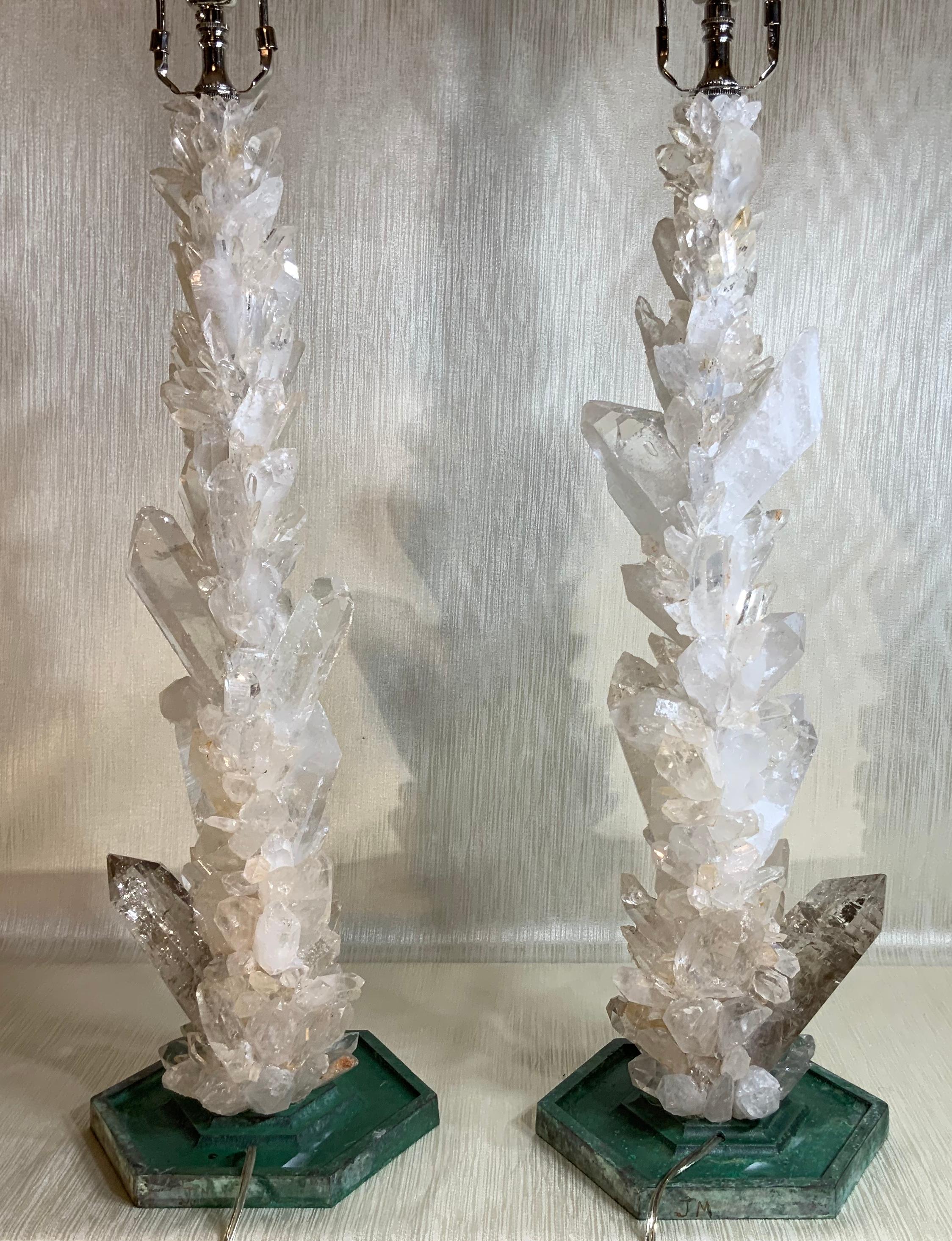 rock crystal quartz table lamp