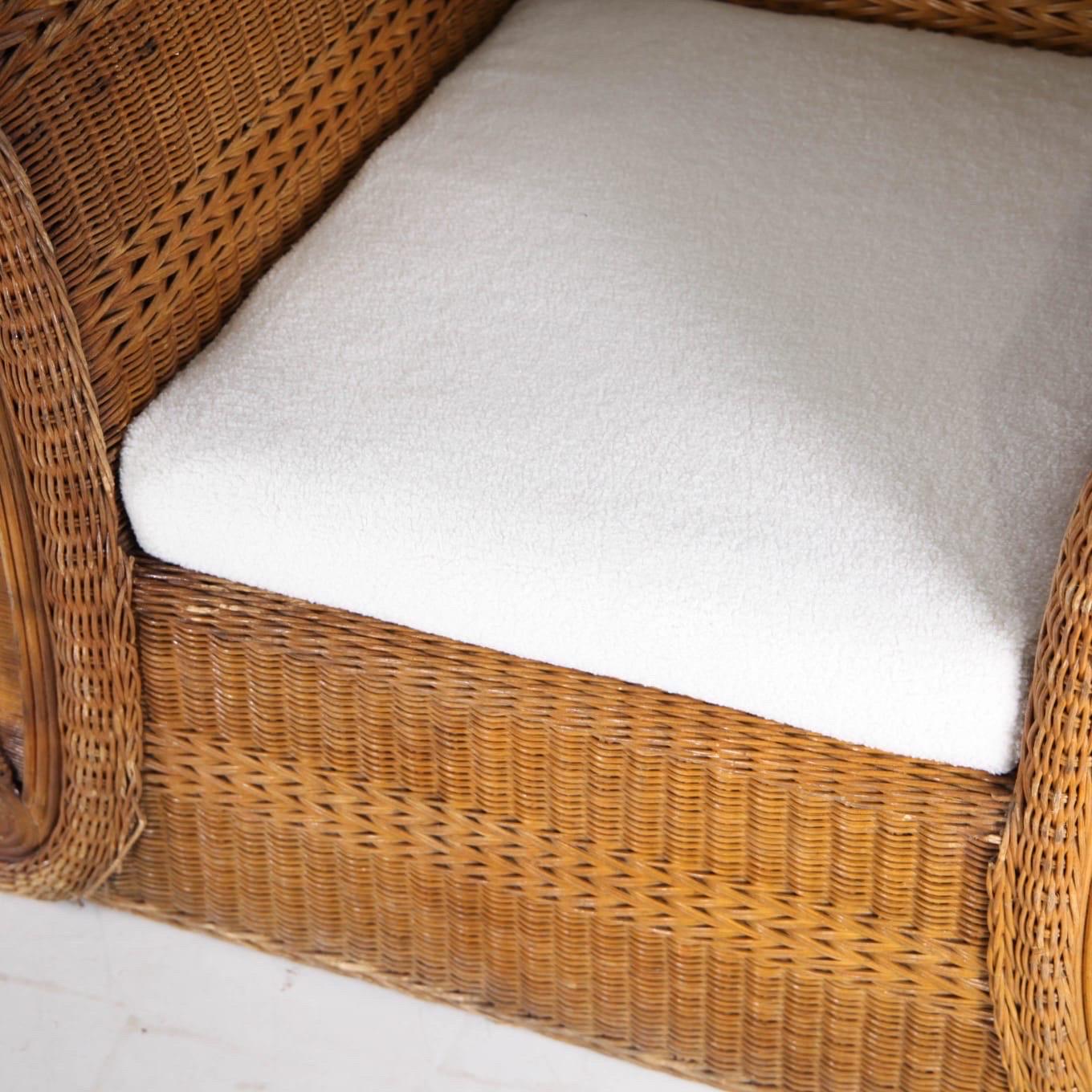 Pair of large wicker armchairs 2