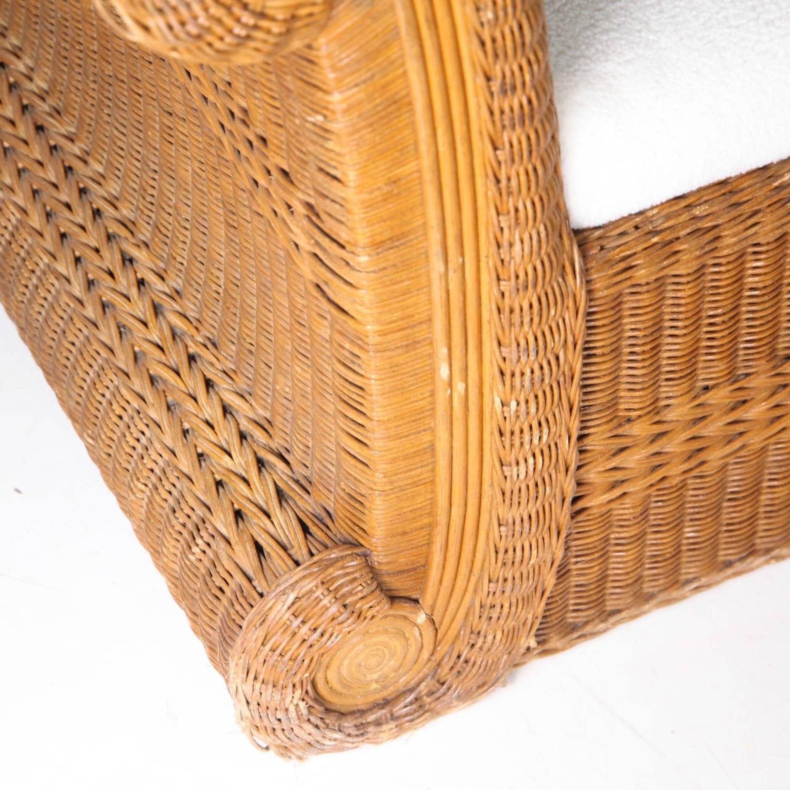 Pair of large wicker armchairs 3