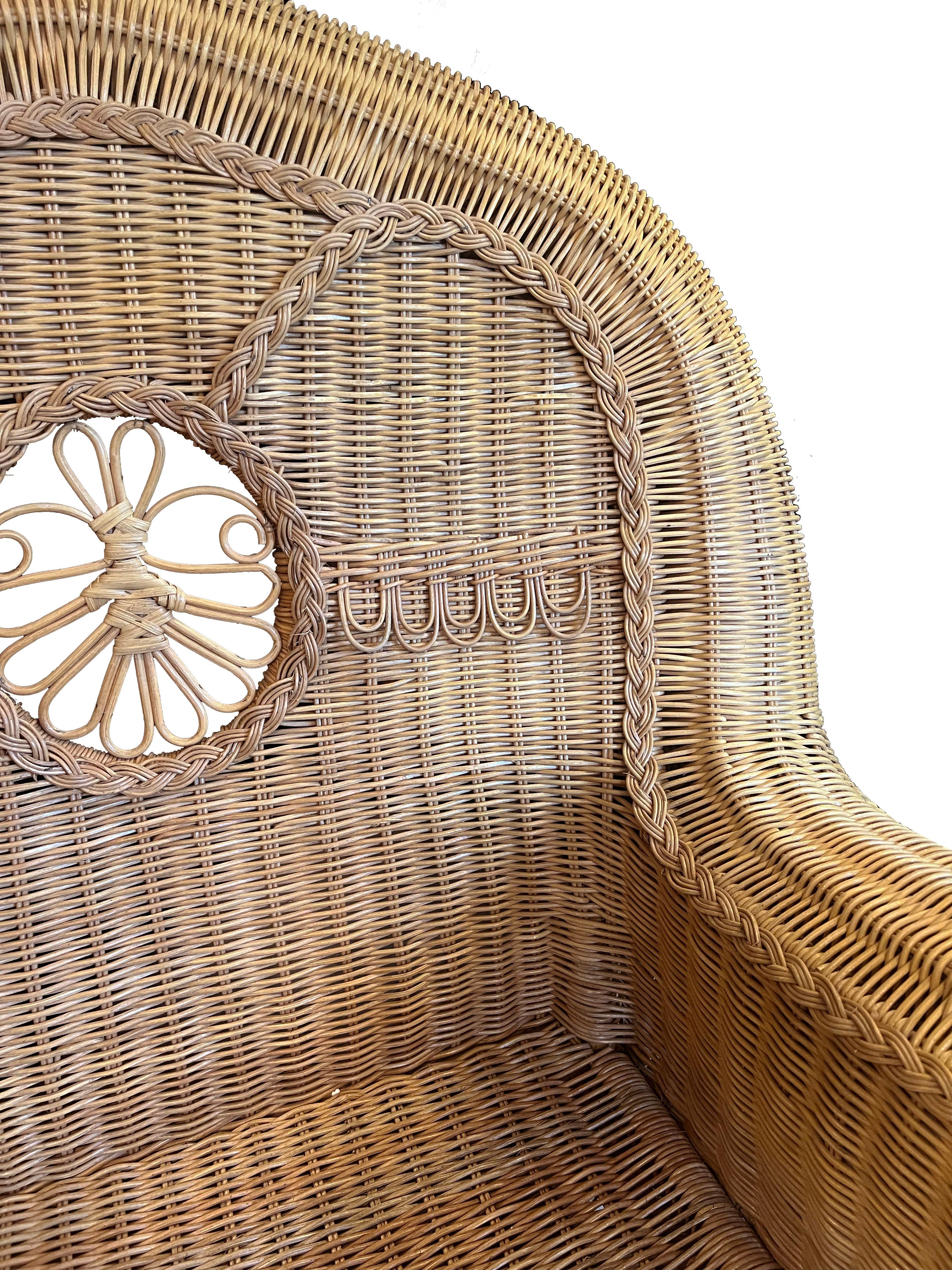 20th Century Pair of Large Wicker Armchairs; The Collection of Andre Leon Talley For Sale