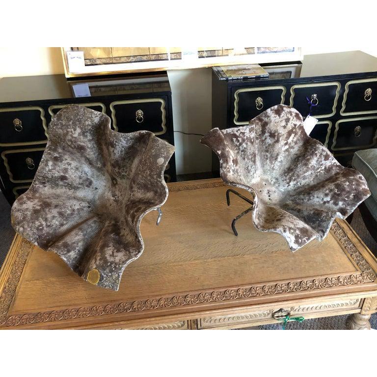 Large Willy Guhl Vintage Shell Form or Handkerchief Planter on Stand, a Pair
A fine pair of large and impressive Willy Guhl vintage shell or handkerchief form planters on custom metal stands. This breathtaking pair of planters can be used for fruit,