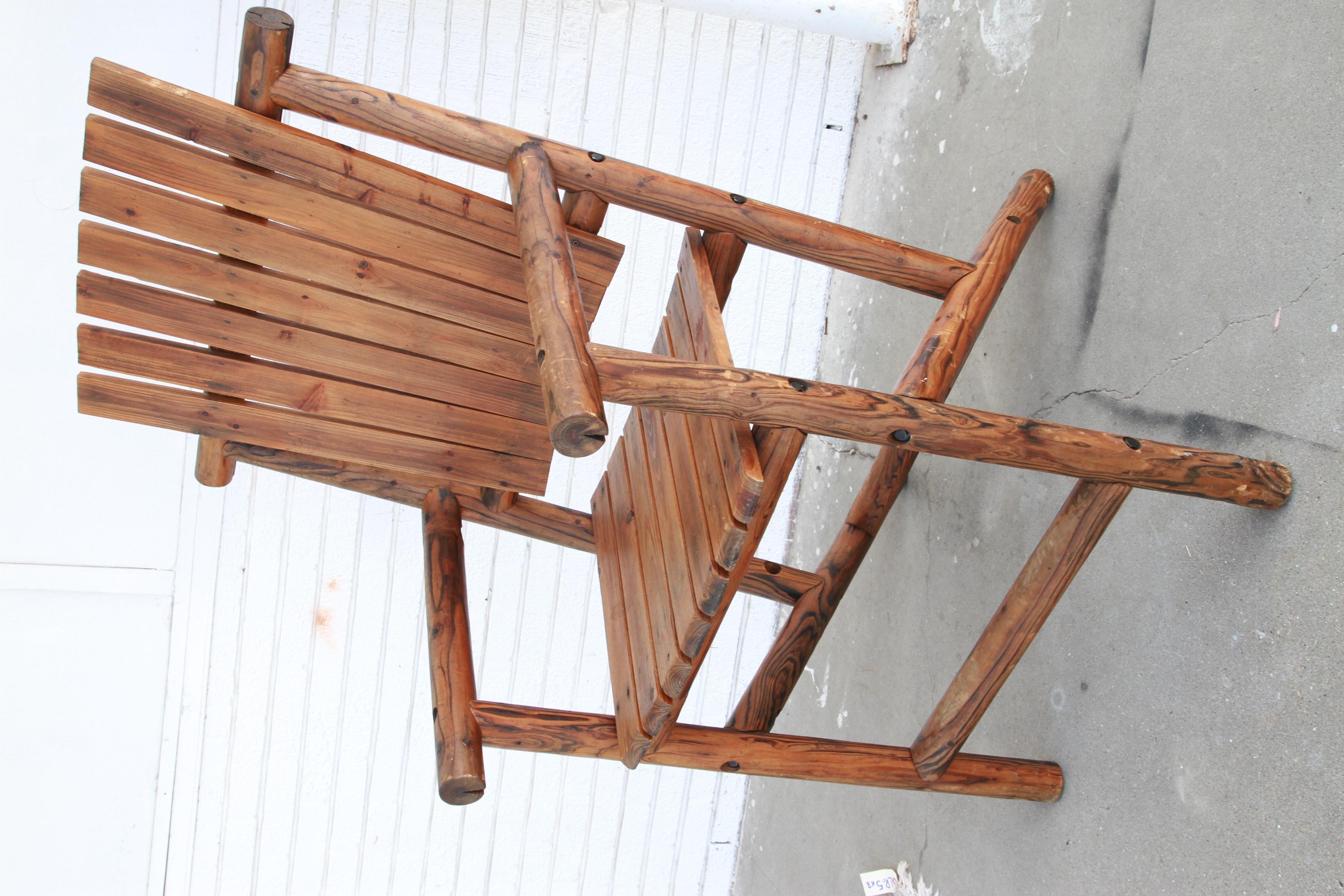 Pareja De Grandes Adirondacks De Madera Estilo Cubierta  Sillones de jardín en venta 8