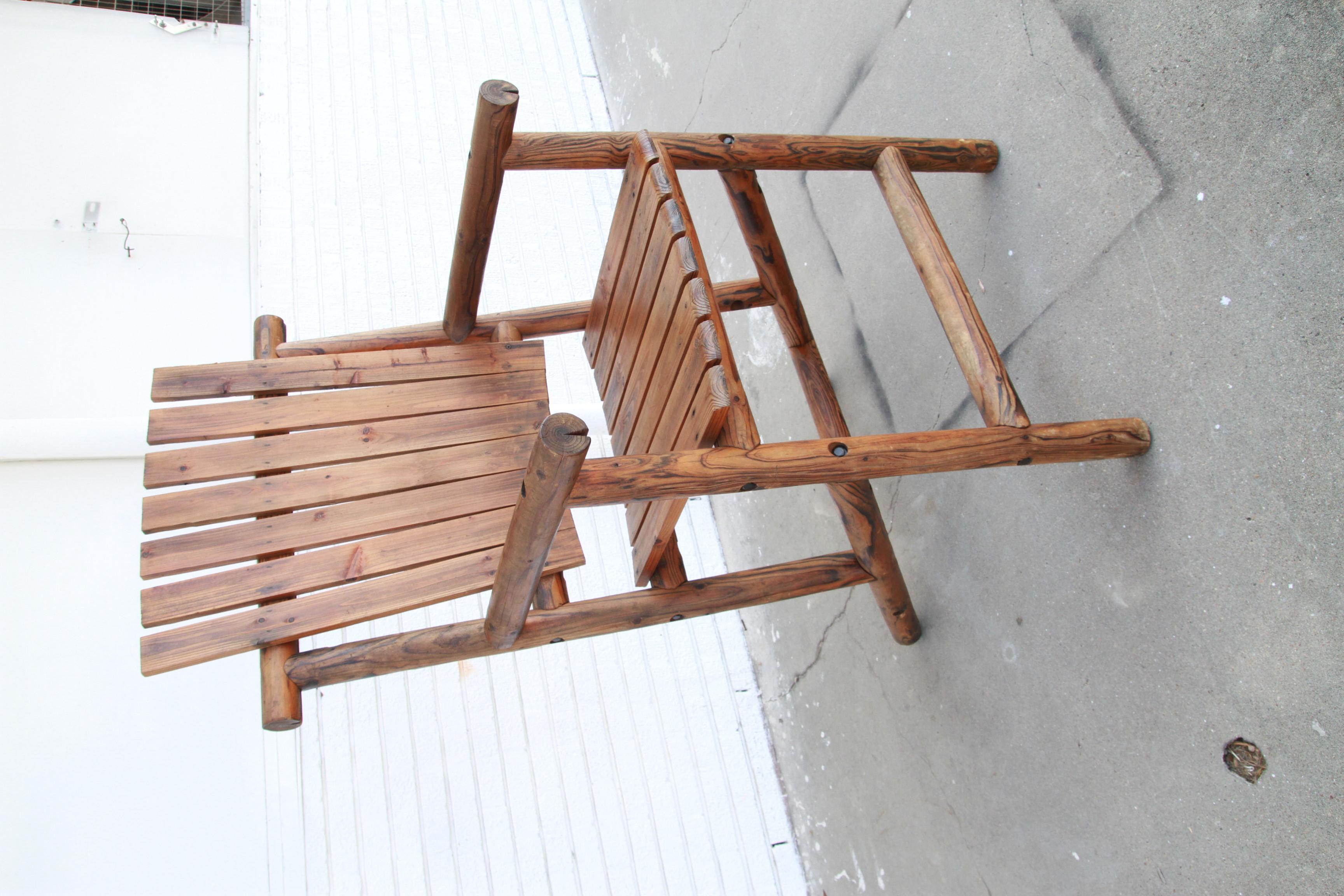 Pareja De Grandes Adirondacks De Madera Estilo Cubierta  Sillones de jardín en venta 9