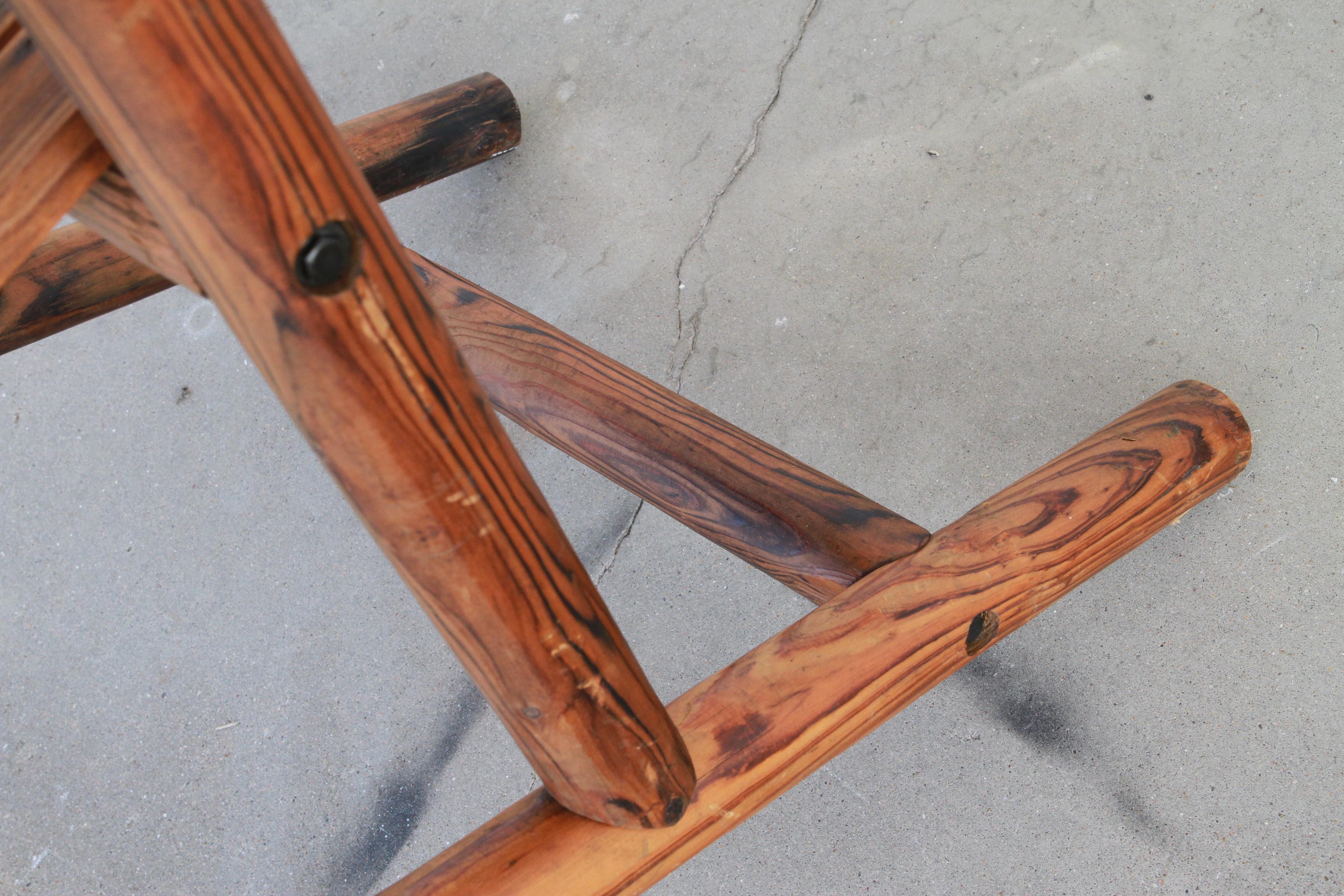 Pareja De Grandes Adirondacks De Madera Estilo Cubierta  Sillones de jardín en venta 10