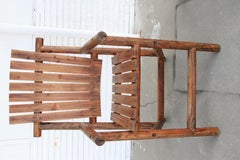 Pair Of Large Wood Deck Adirondacks style  Garden Arm Chairs