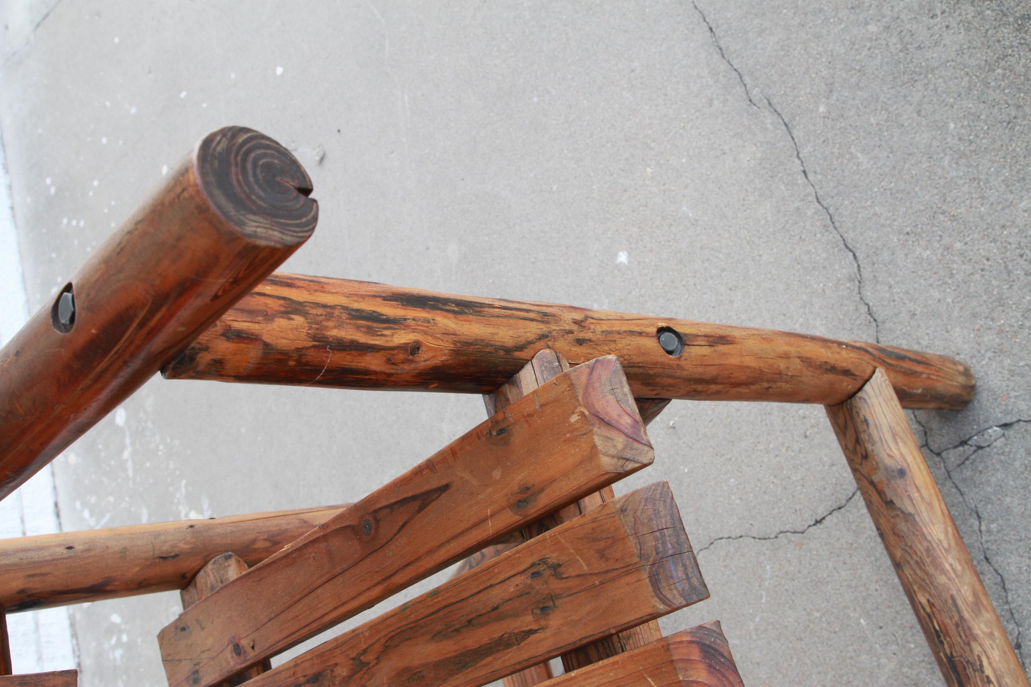 Pareja De Grandes Adirondacks De Madera Estilo Cubierta  Sillones de jardín Tallado a mano en venta