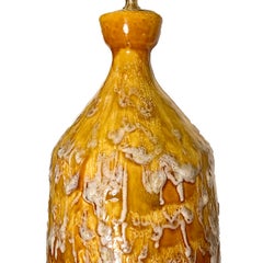 Pair of Large Yellow Ceramic Table Lamps