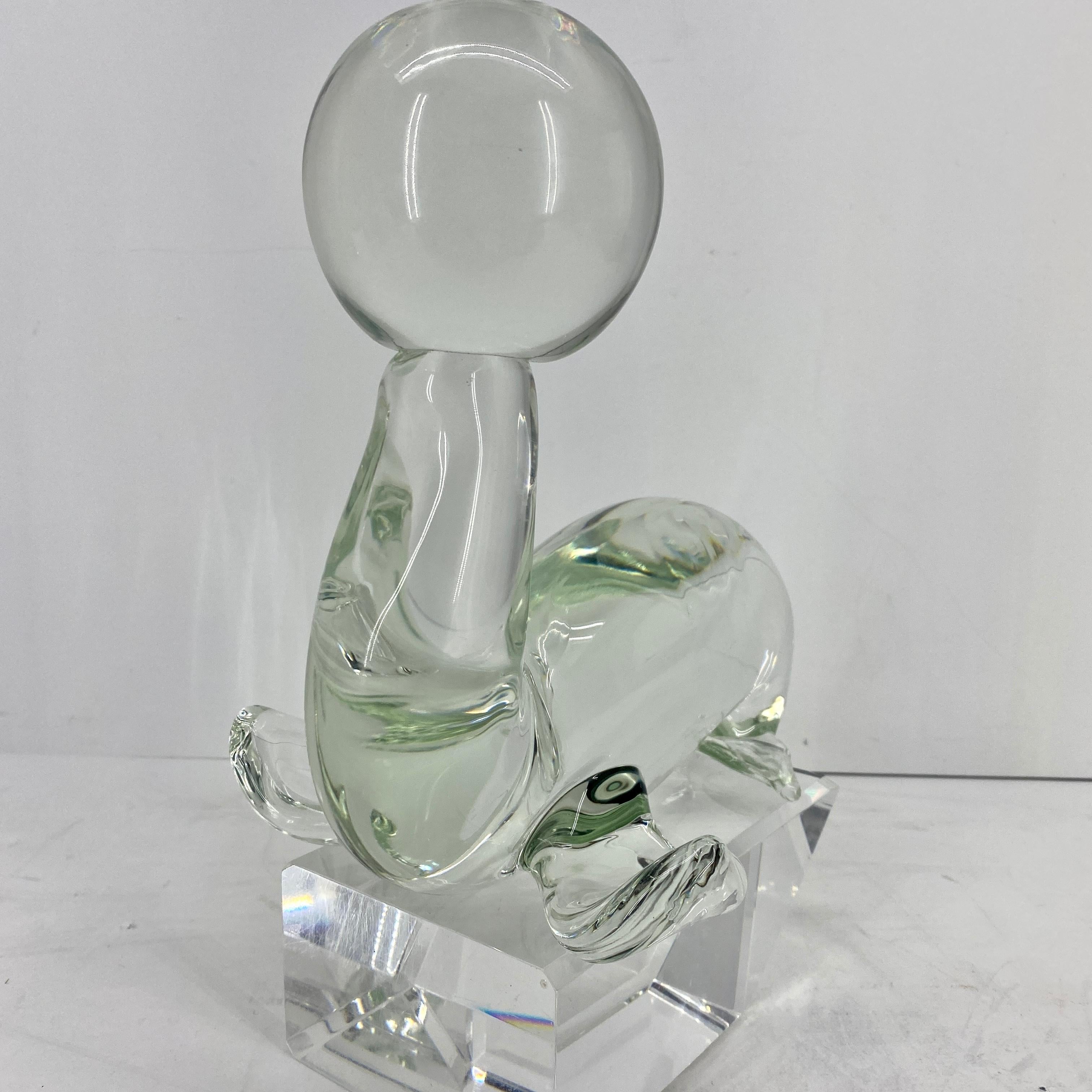 Pair Large Zanetti Glass Seal Sculptures, Murano, Italy For Sale 4