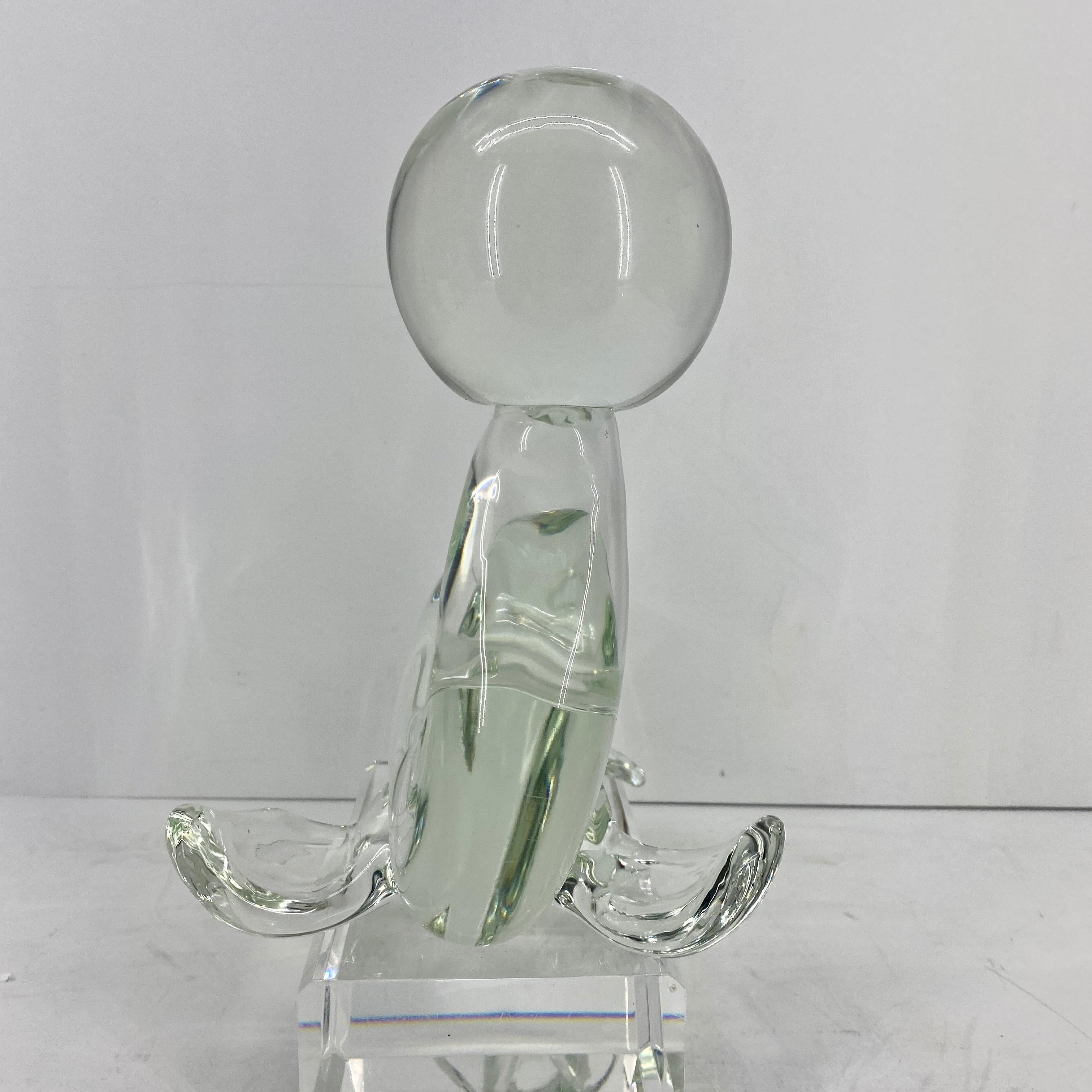 Pair Large Zanetti Glass Seal Sculptures, Murano, Italy For Sale 5