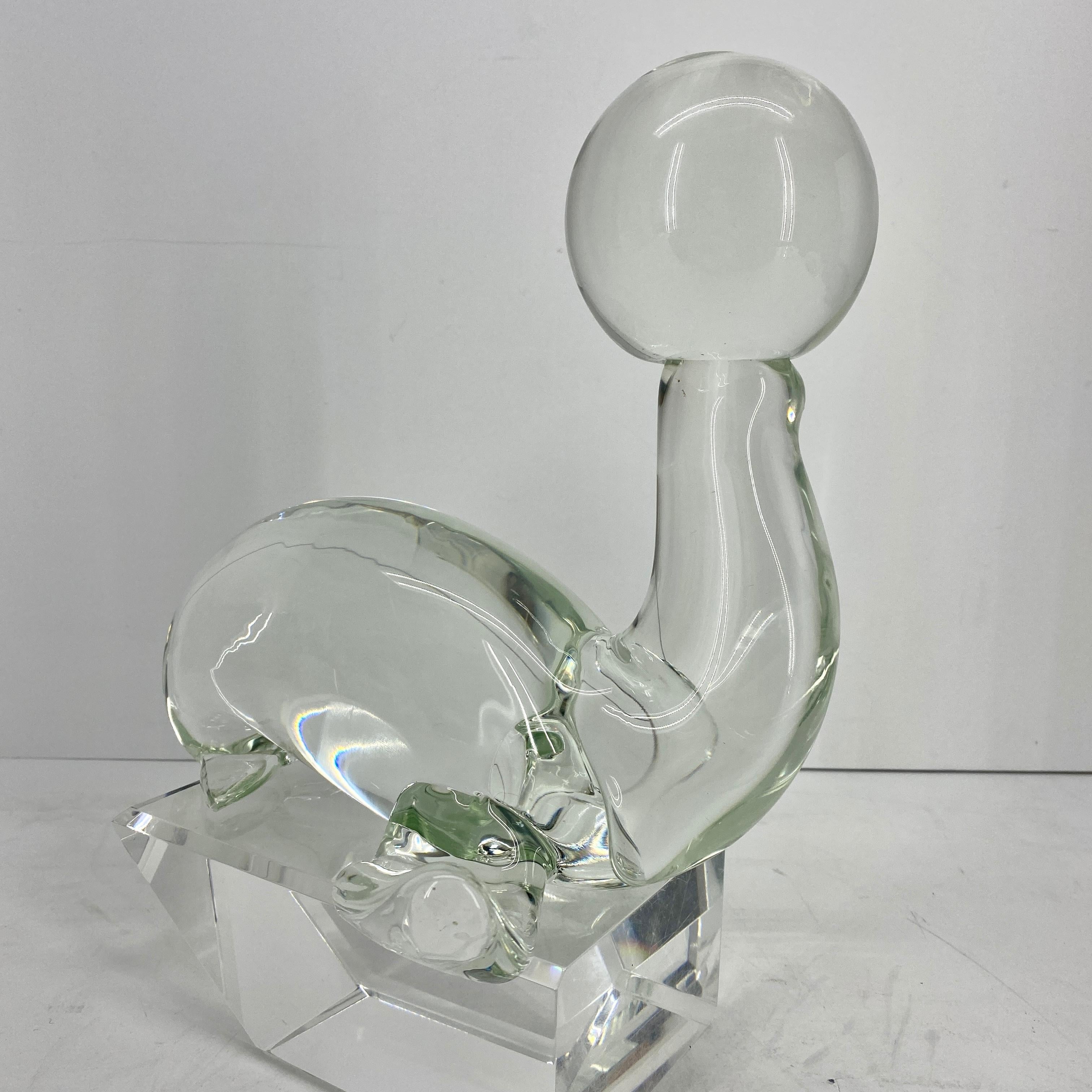 Pair Large Zanetti Glass Seal Sculptures, Murano, Italy For Sale 6