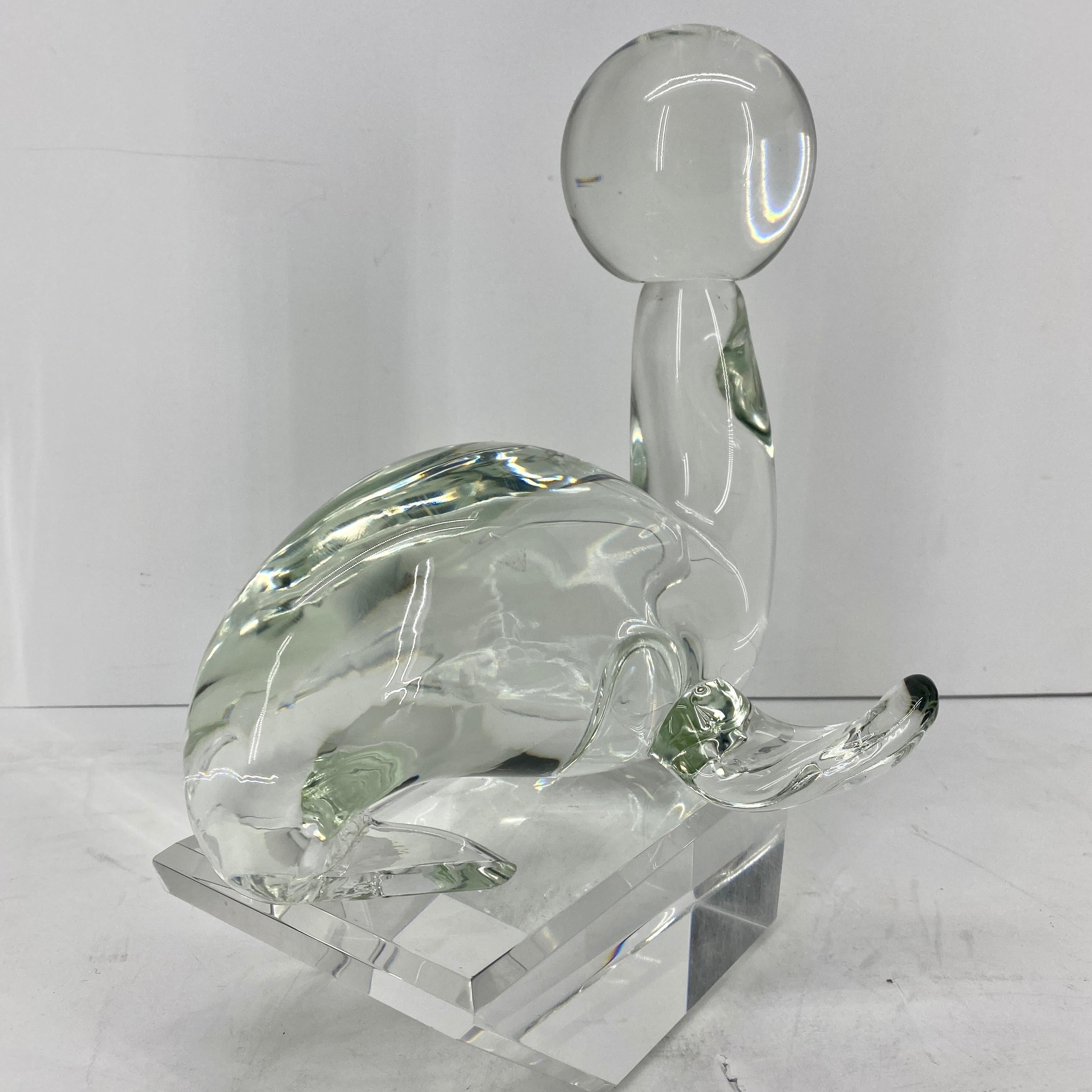 Pair Large Zanetti Glass Seal Sculptures, Murano, Italy For Sale 7