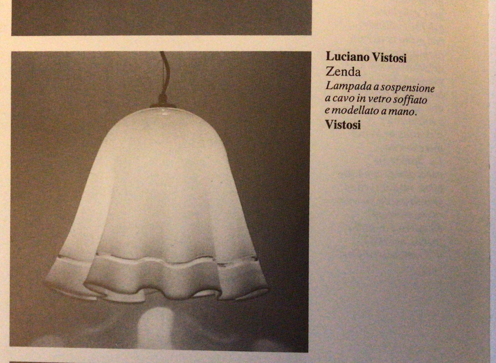 Pair of Large Zenda Murano Glass Pendant Lamps by Luciano Vistosi Italy 1965s 8