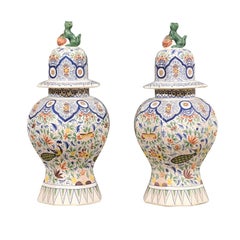 Pair of Large, Lidded Vases from Devres, France