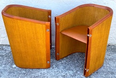 Pair of "Lario" Club Chairs by Giuseppe Viganò for Pierantonio Bonacina