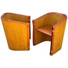 Pair of "Lario" Club Chairs by Giuseppe Viganò for Pierantonio Bonacina