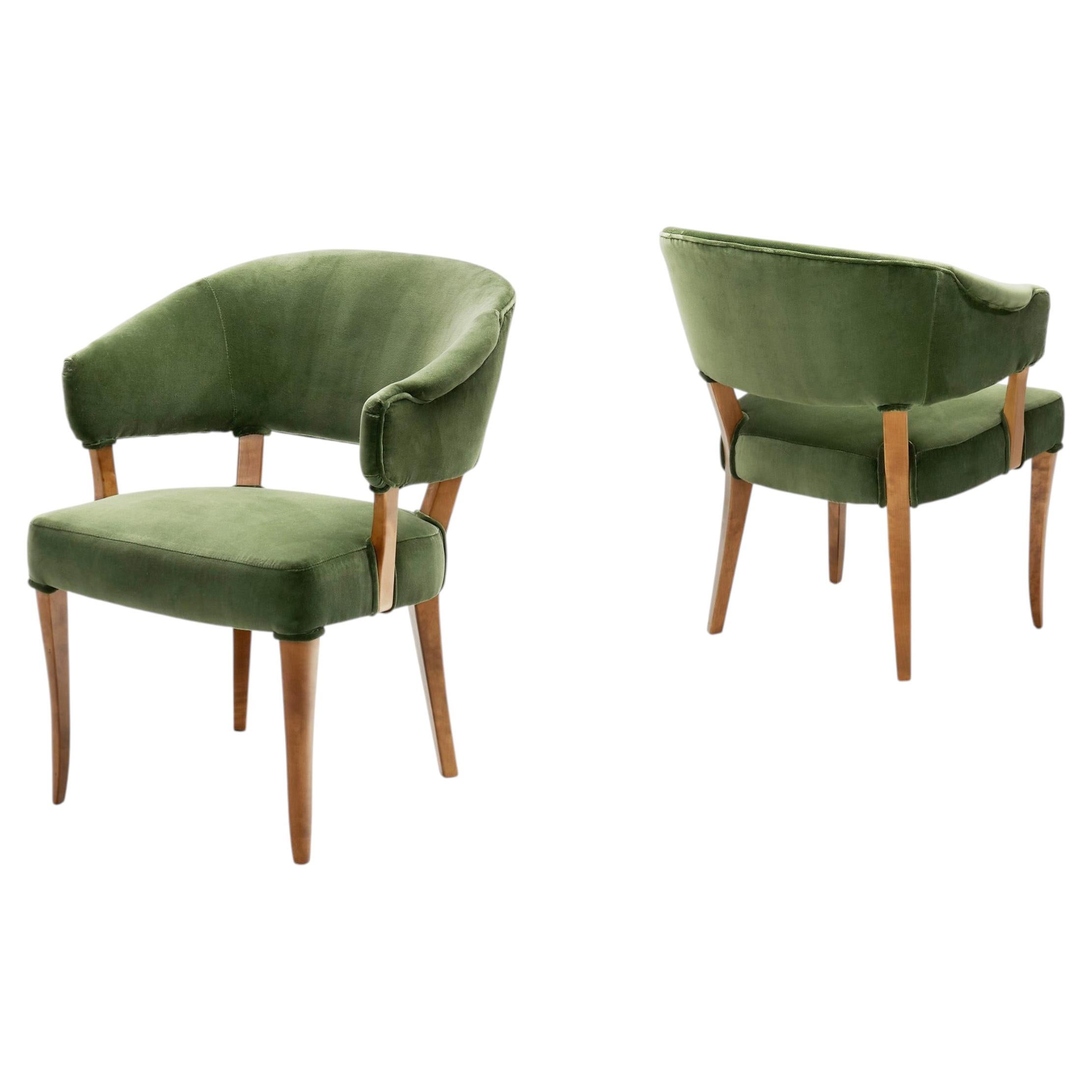 Pair of “Lata Greven” Armchairs by Carl Malmsten for O.H. Sjögren, Sweden 1950s