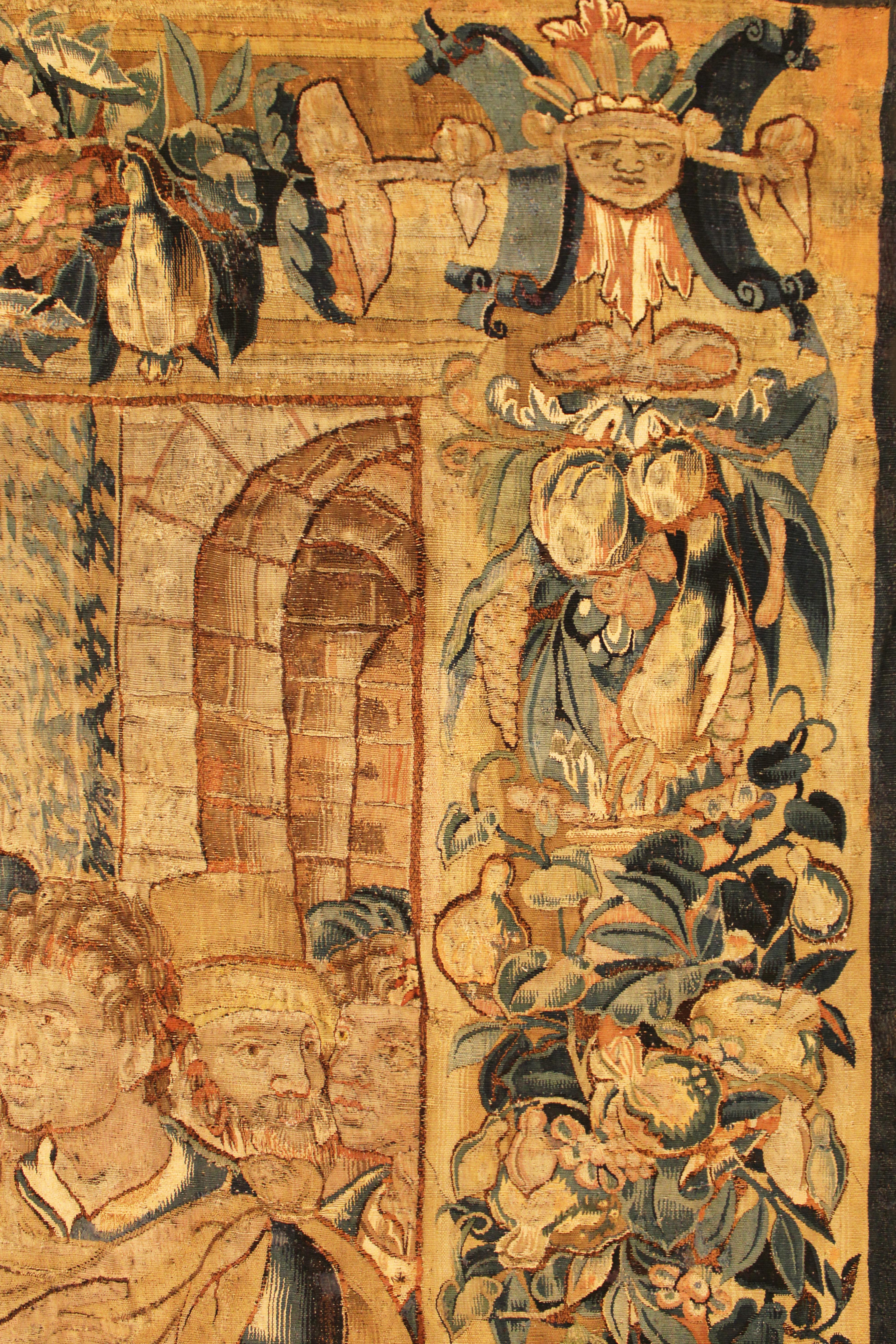 Pair of Late 16th Century Flemish Historical Tapestries, Vertically Oriented For Sale 2