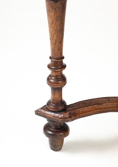 Pair of Late 17th C. Italian Tuscan Walnut Demi Lunes, Carved Decoration, Italy