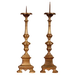 Pair Of Late 17th Century Italian Bronze Candlesticks