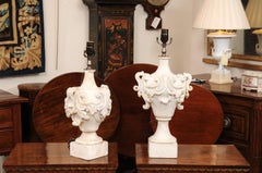 Pair of Late 17th Century Italian Carved Marble Architectural Elements as Lamps
