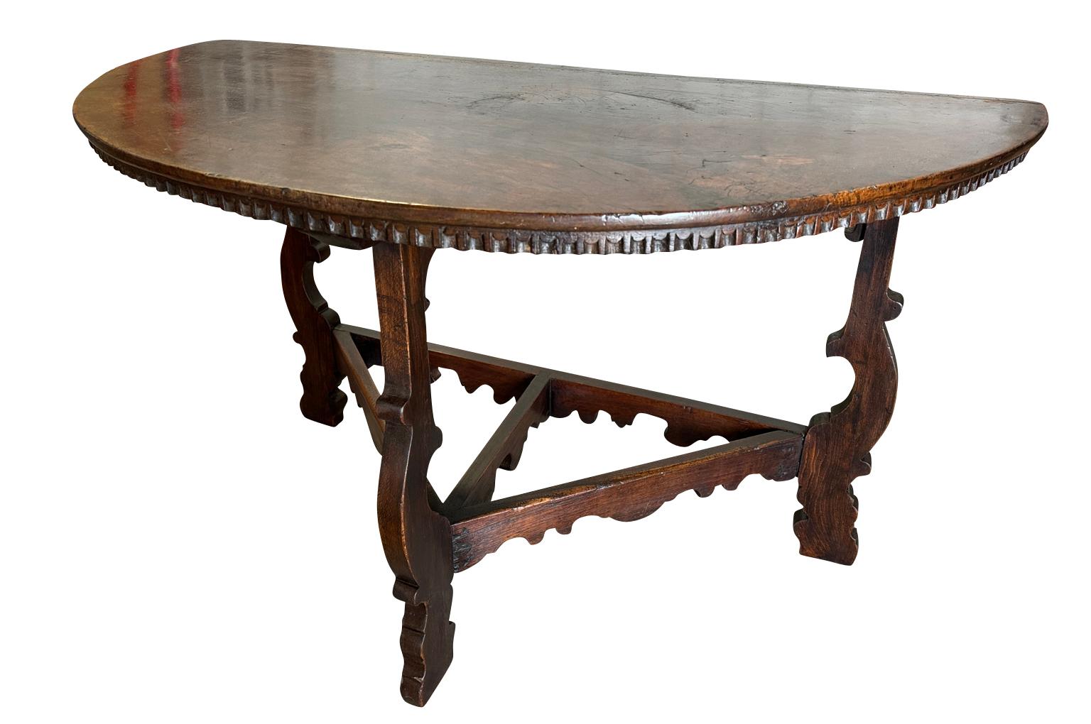 Pair Of Late 17th Century Italian Demi Lune Consoles For Sale 1