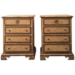 Pair of Late 17th Century Italian Louis XIV Painted Chests of Drawers