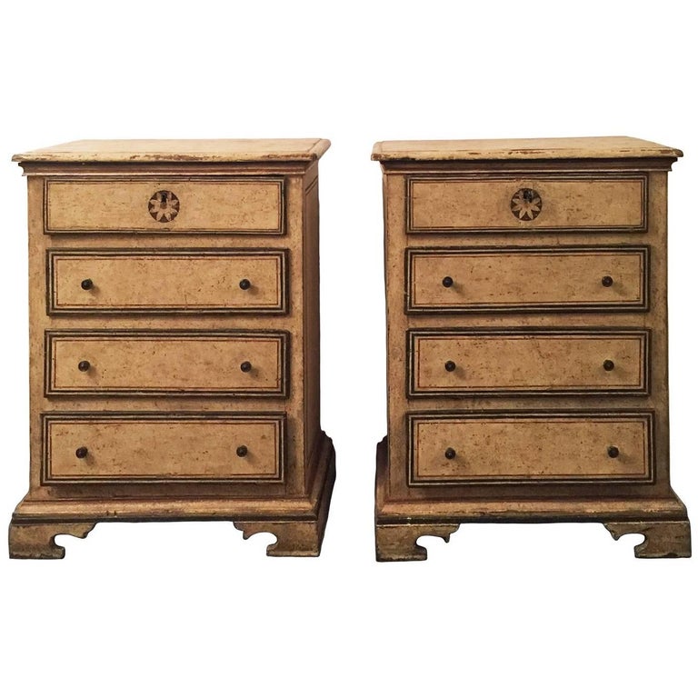 Pair Of Late 17th Century Italian Louis Xiv Painted Chests Of