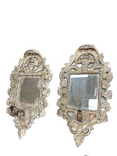 Pair of late 17th Century Regence Silver Gilt French mirrors