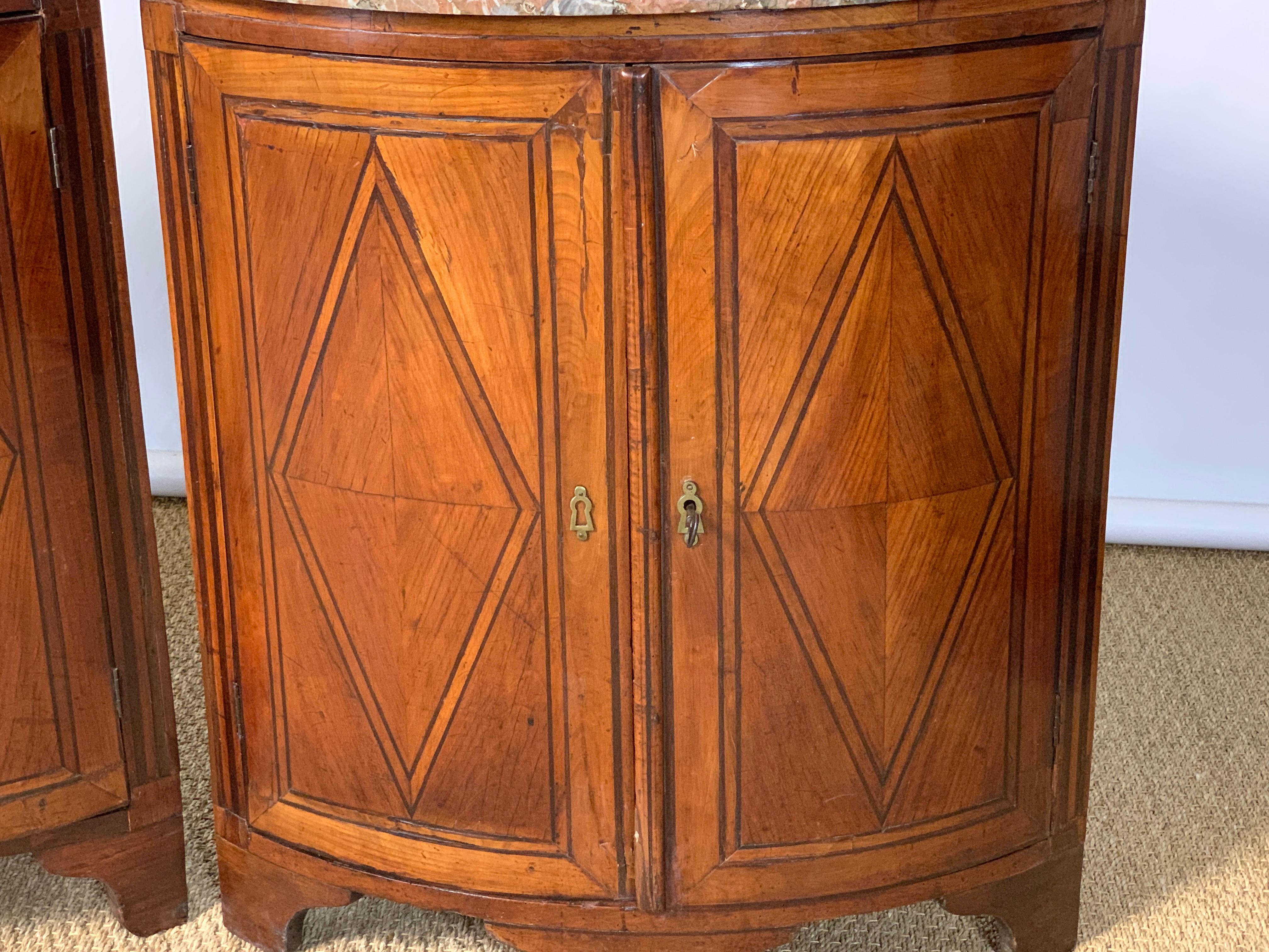 Pair of Late 18th Century French Encoigneurs 'Corner Cabinets' 6