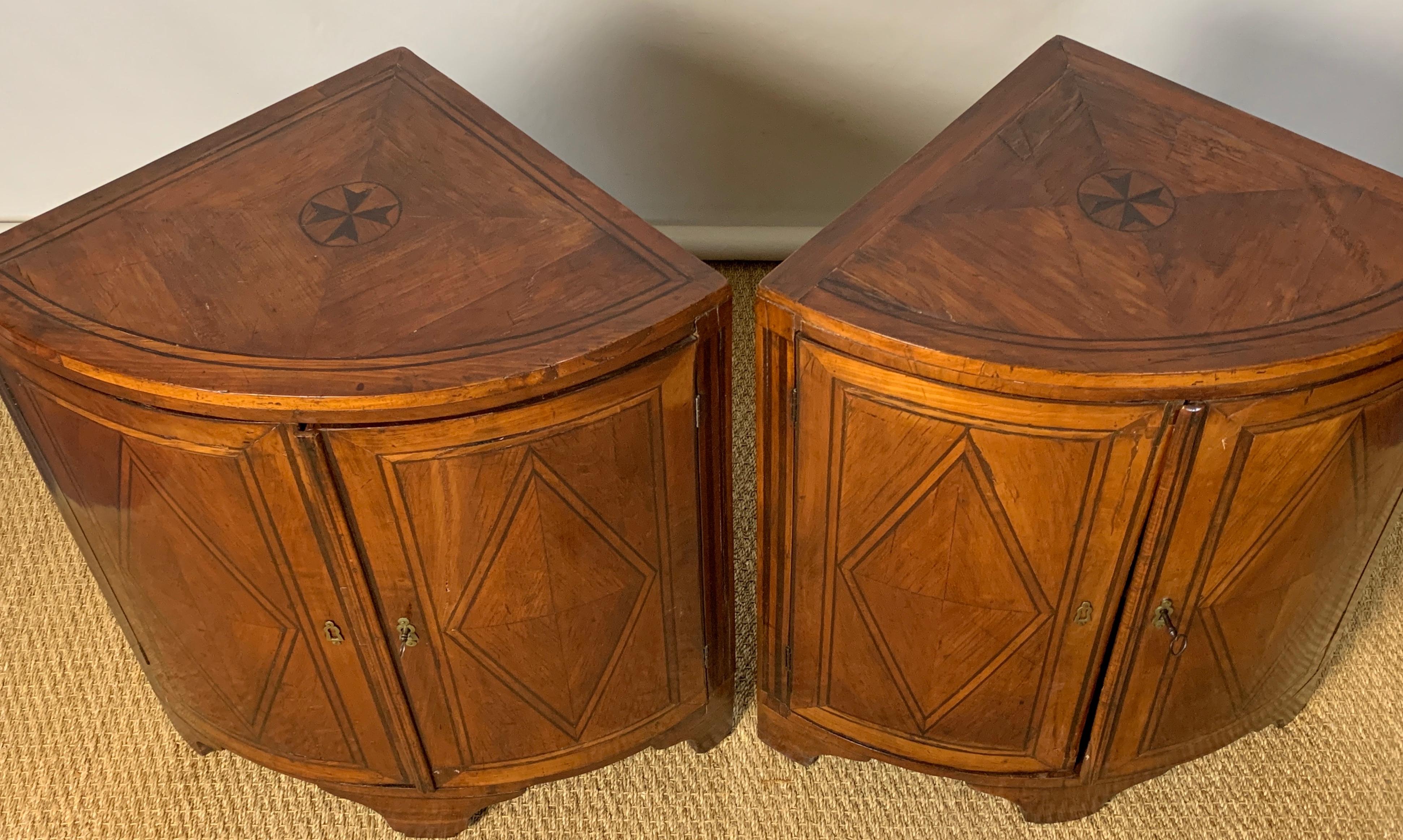 Pair of Late 18th Century French Encoigneurs 'Corner Cabinets' 1