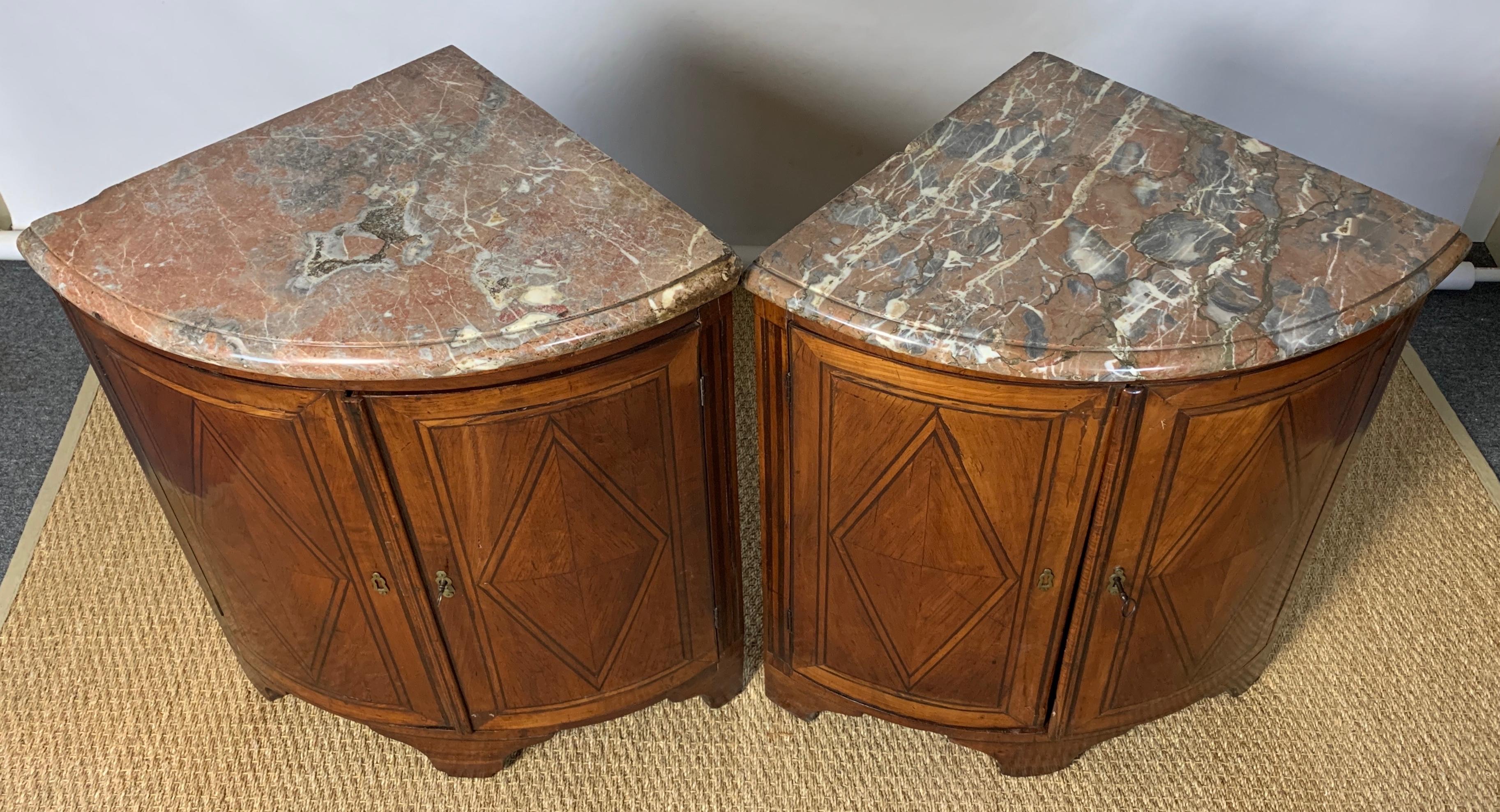 Pair of Late 18th Century French Encoigneurs 'Corner Cabinets' 2