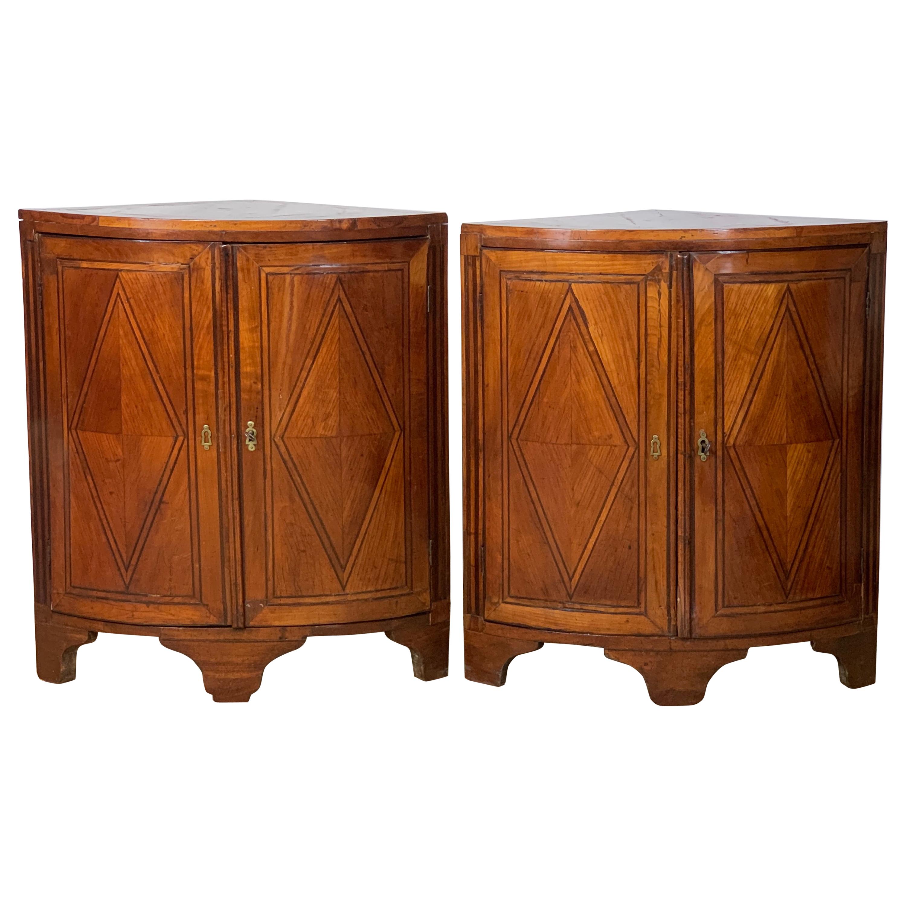 Pair of Late 18th Century French Encoigneurs 'Corner Cabinets'