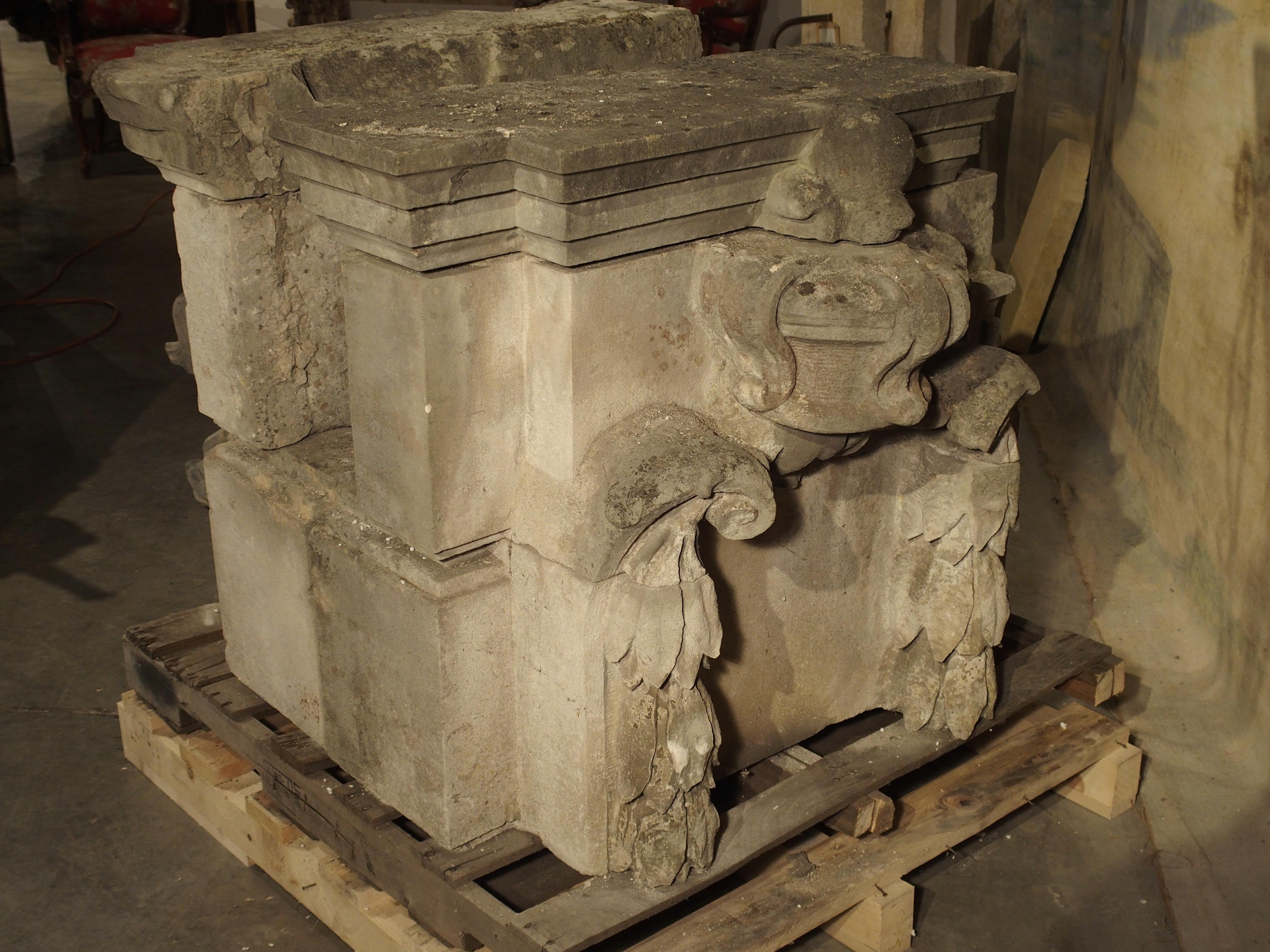 Pair of Late 18th Century Carved Limestone Architecturals from France 7