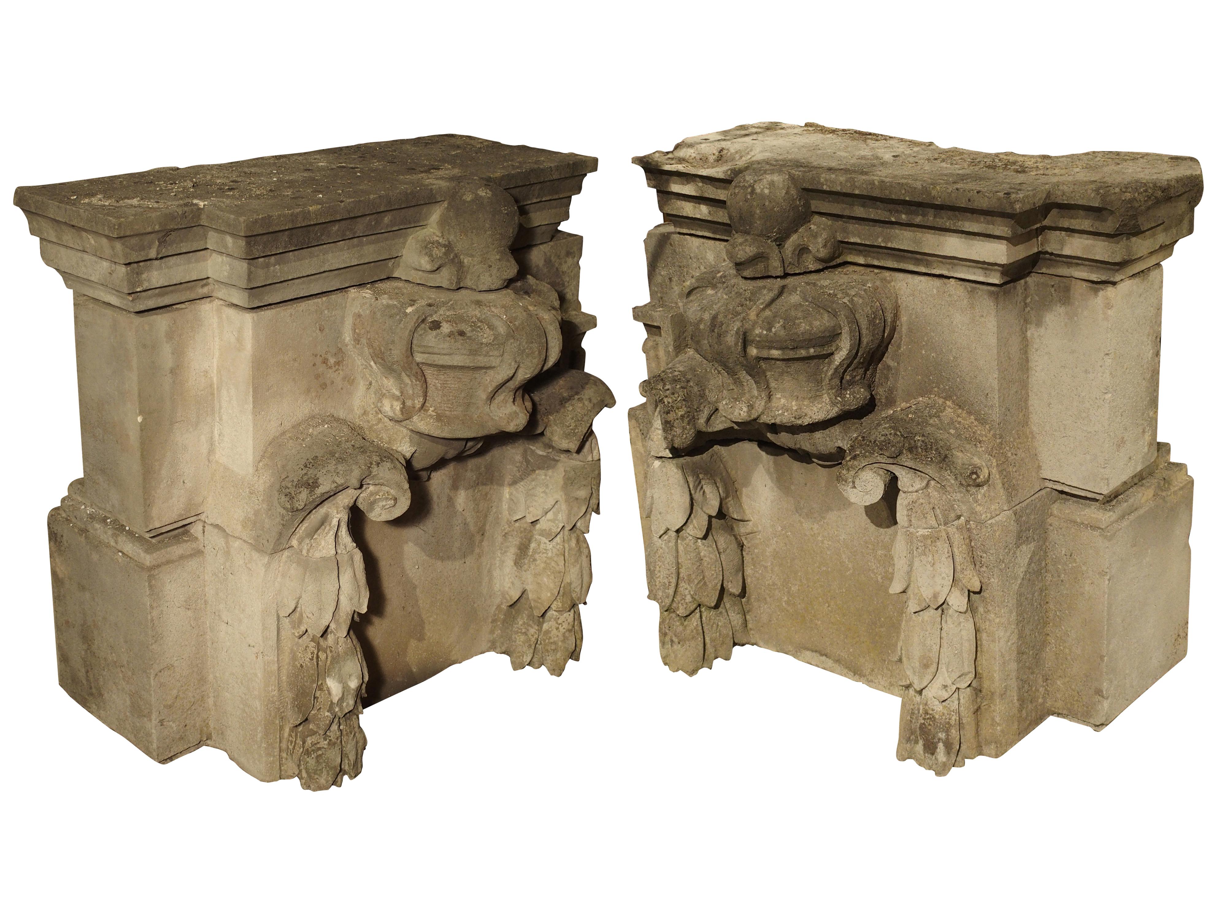 Pair of Late 18th Century Carved Limestone Architecturals from France 8