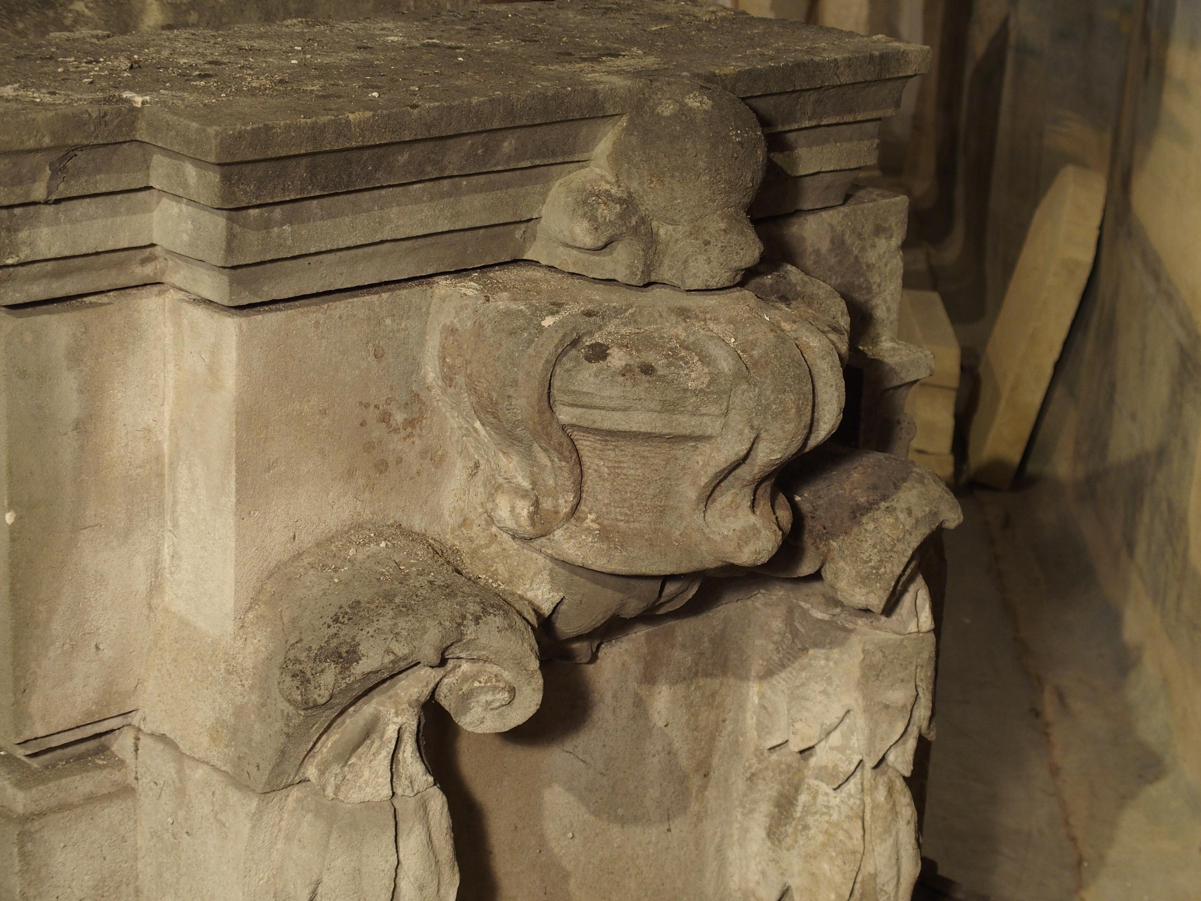 Pair of Late 18th Century Carved Limestone Architecturals from France 10